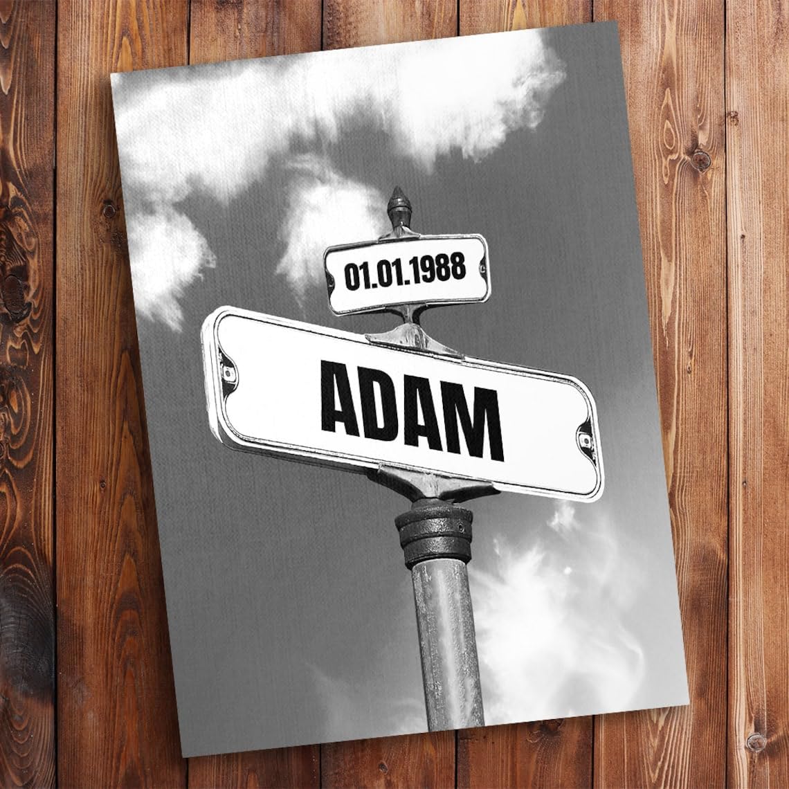 Customized Date Of Birth Vintage Street Sign Personalized Poster Canvas, Street Sign Multi-Names Poster Canvas, Street Signs Cus