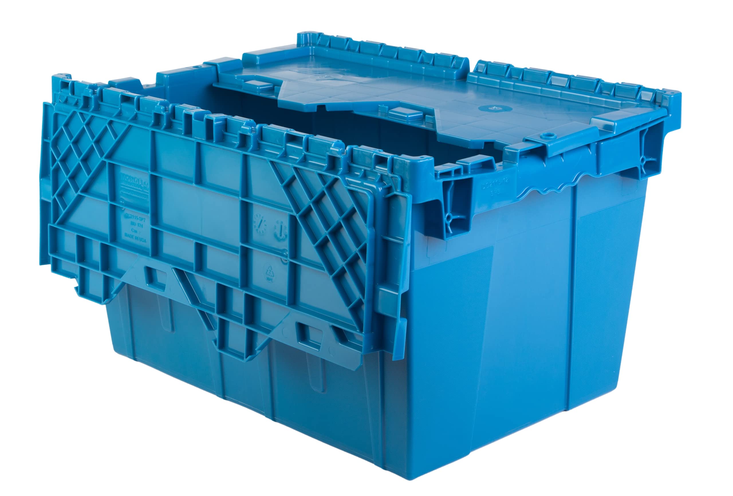 Hudson Exchange 21.9 X 15.2 X 12.8    (3 Pack) Storage Tote Distribution Container With Hinged Attached Lid, Blue