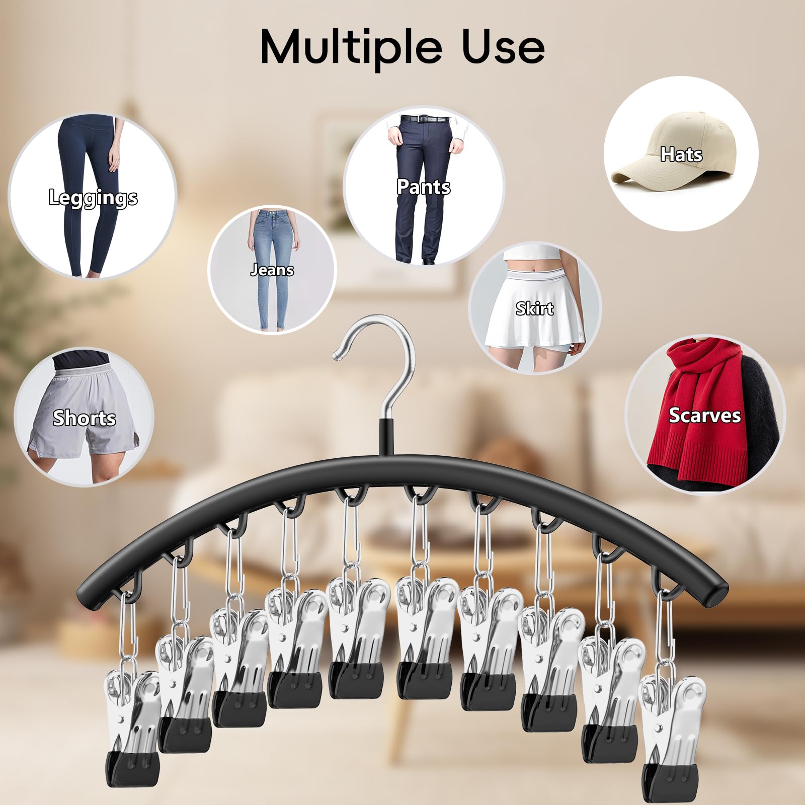 Tomcare 2 Pack Tank Top Hanger Sport Bras Organizer And 2 Pack Leggings Organizers Metal Yoga Pants Hangers With 20 Clips Space