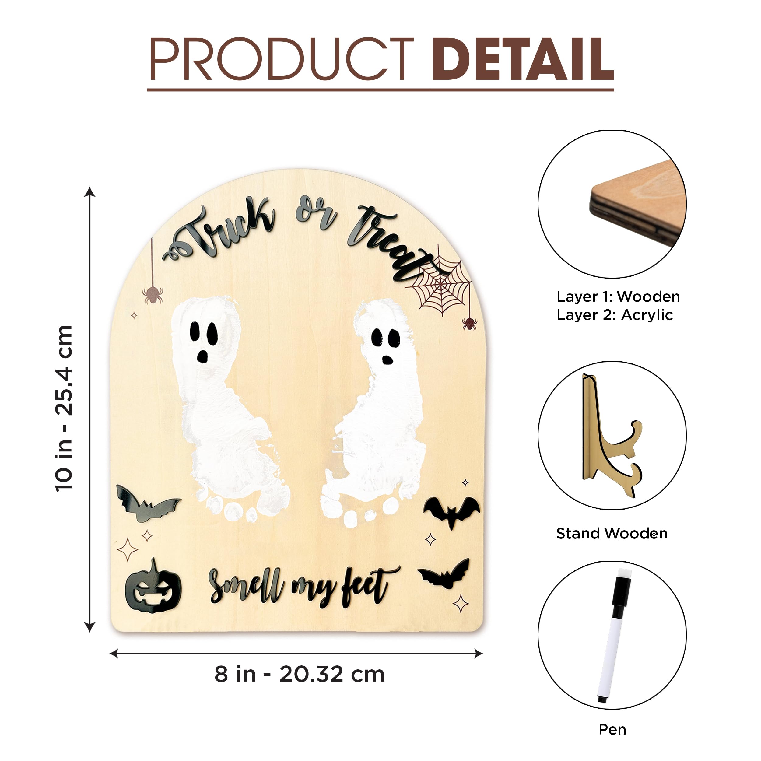 Baby First Halloween Crafts 2025 - Trick Or Treat Smell My Feet Sign - Baby  s First DIY Footprint Art - Baby First Keepsake - H