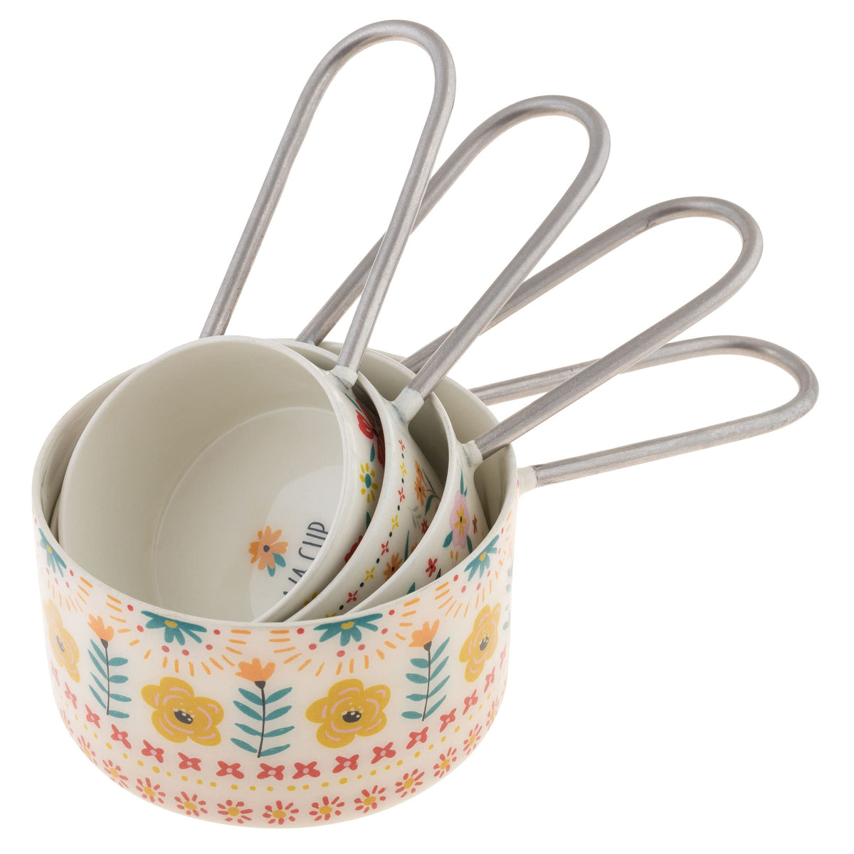 Karma Ava Measuring Cup, Set Of 4, Red/Turq/Pink