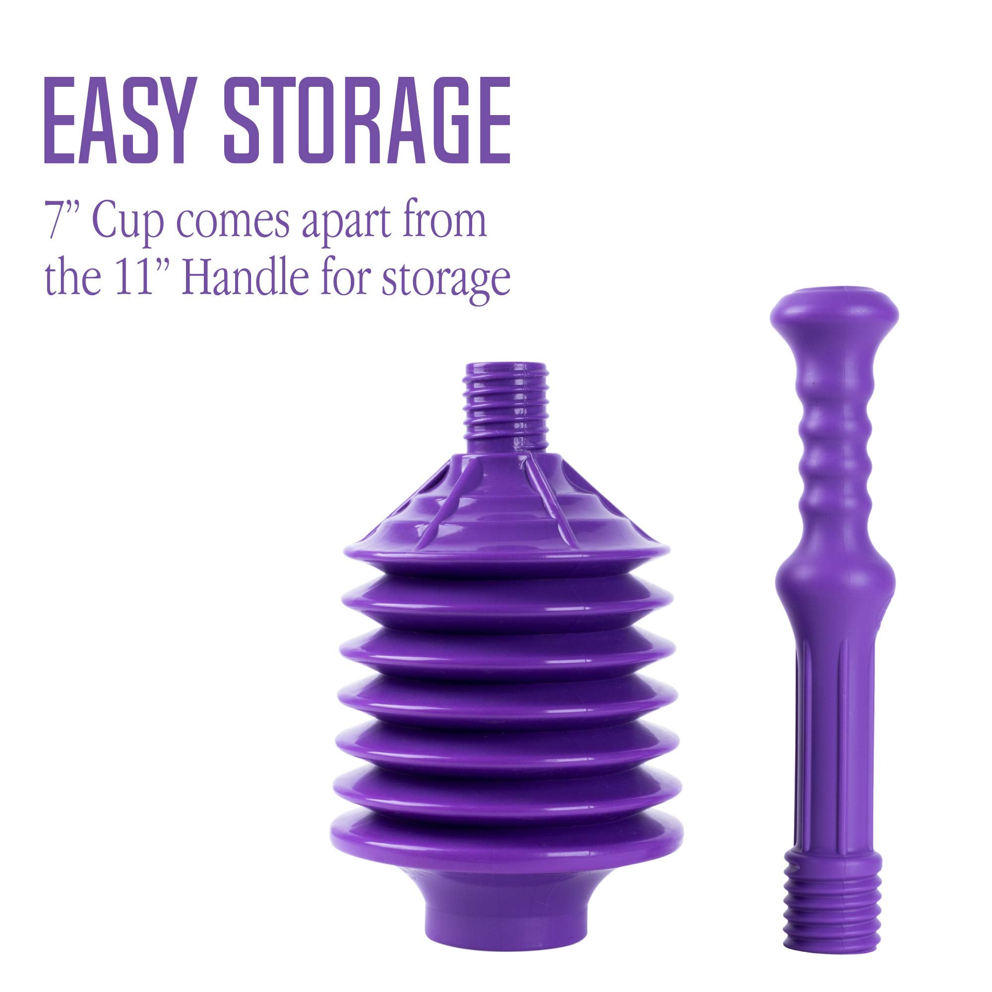 Js Jackson Supplies Professional Bellows Accordion Toilet Plunger, Thrust Plunge Removes Heavy Duty Clogs From Clogged Bathroom