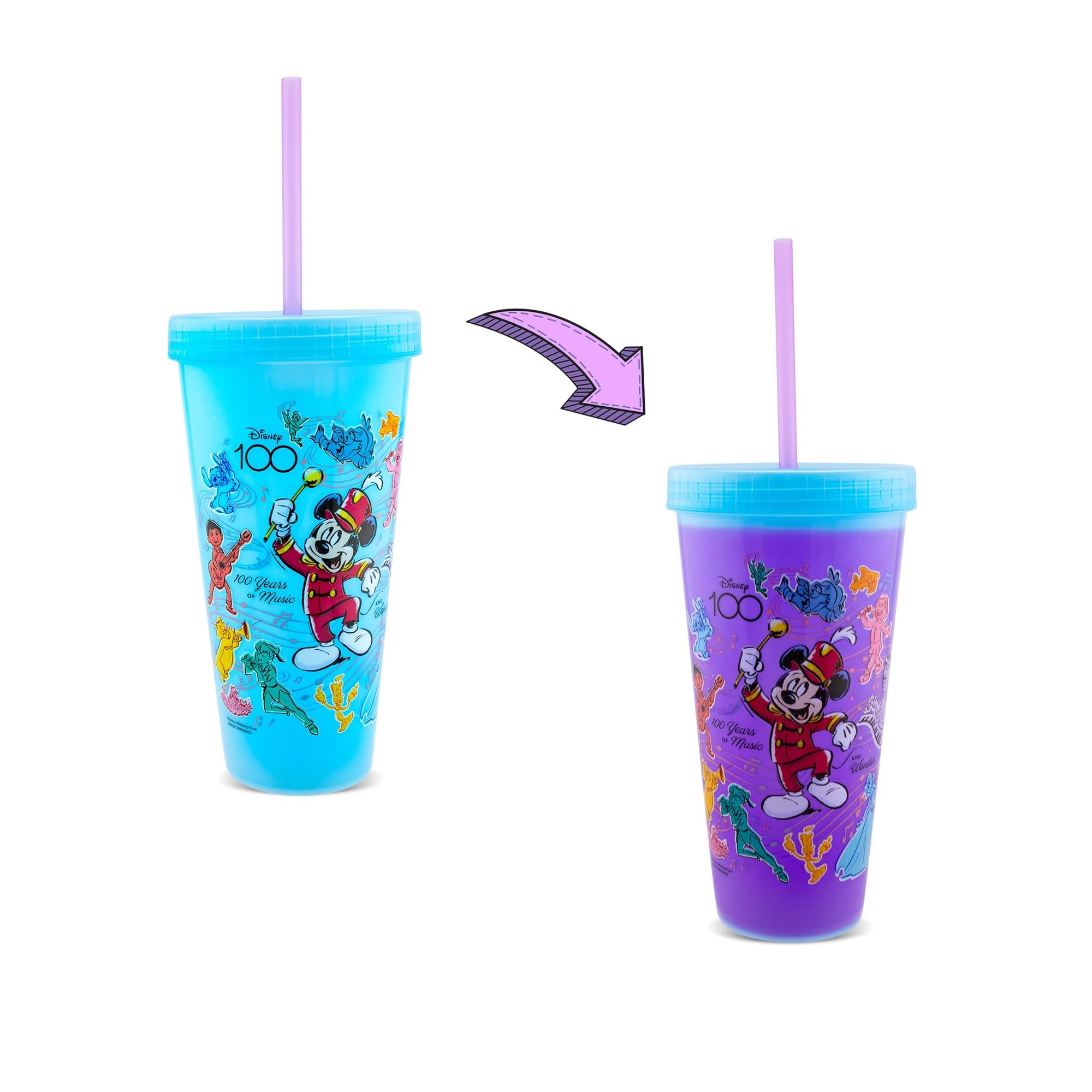 Disney 100 Mickey Mouse Color-Change Tumbler With Lid And Straw  Holds 20 Ounce