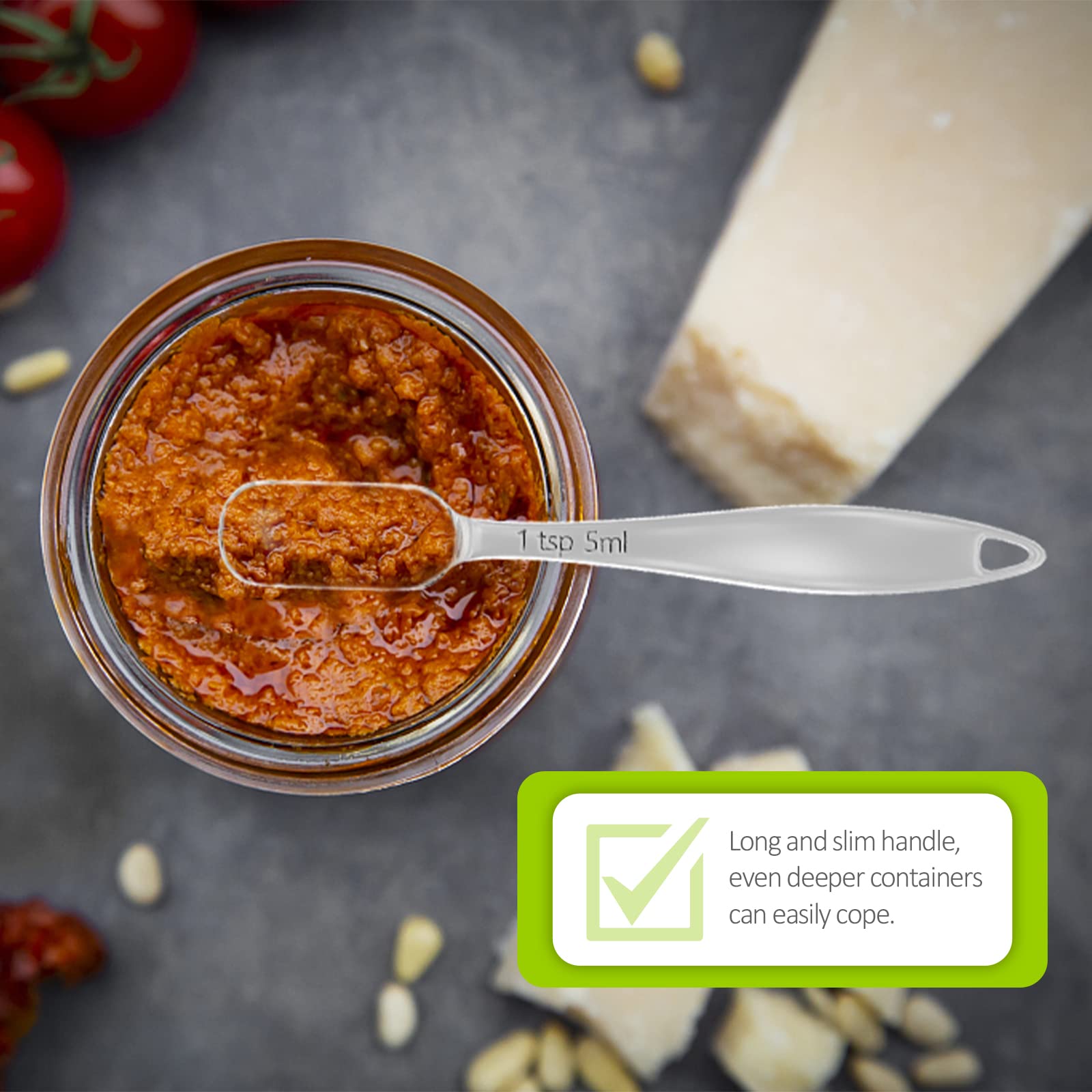 Beryler 1Pcs 1/8Teaspoon (0.63Ml) Single Measuring Spoon, Individual Stainless Steel Long Handle Measure Tablespoon Only