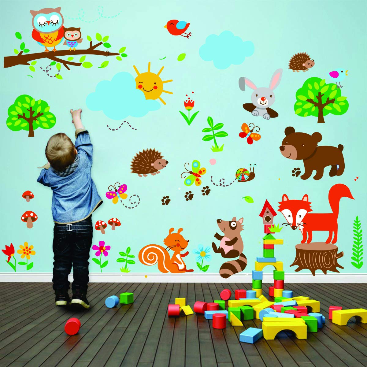 Decor Villa PVC Vinyl Animals 3D Wall Sticker JUST Peel & Stick New Modern Art & Trendy Wall Stickers for Home Decoration, Livin