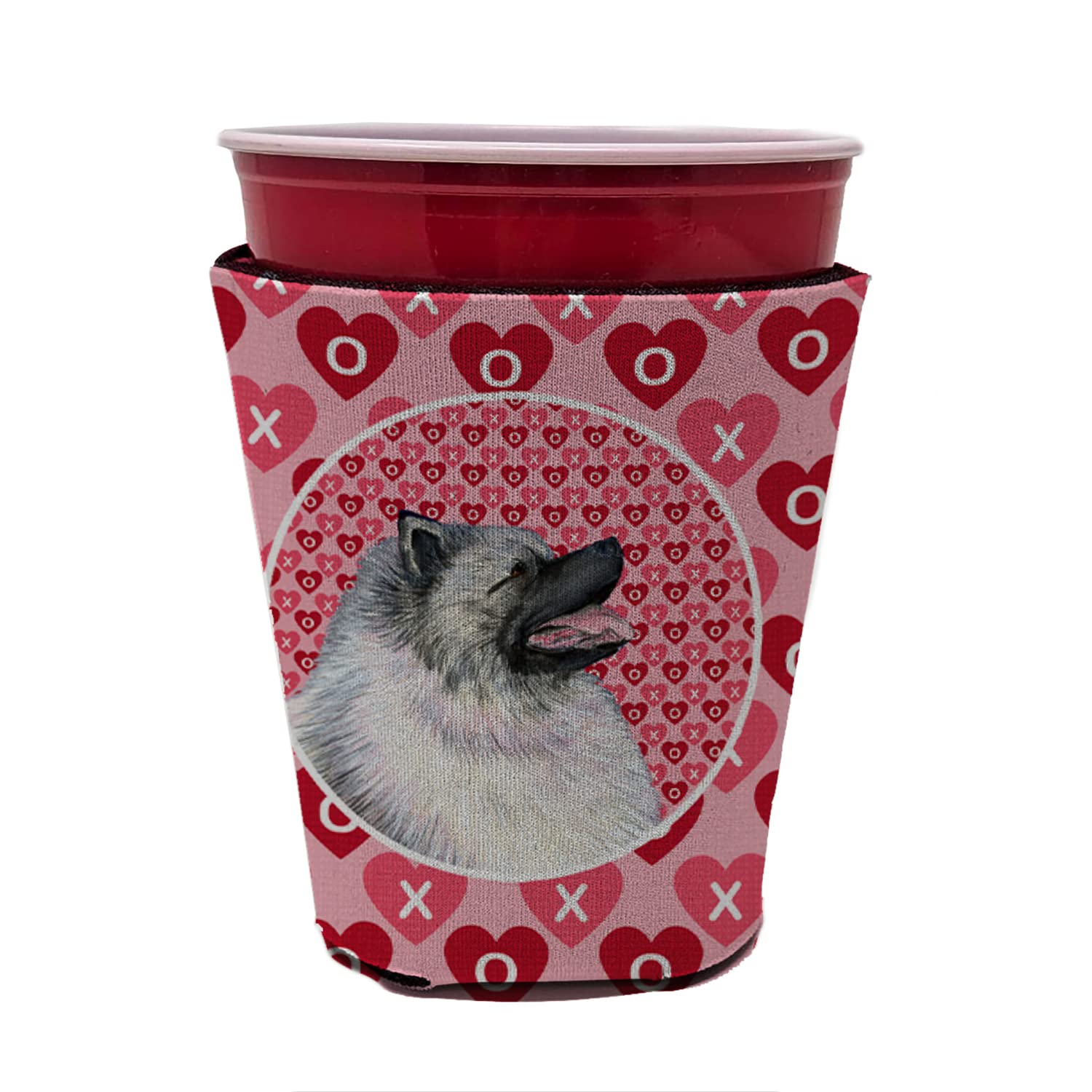 Keeshond  Red Solo Cup Beverage Insulator Hugger