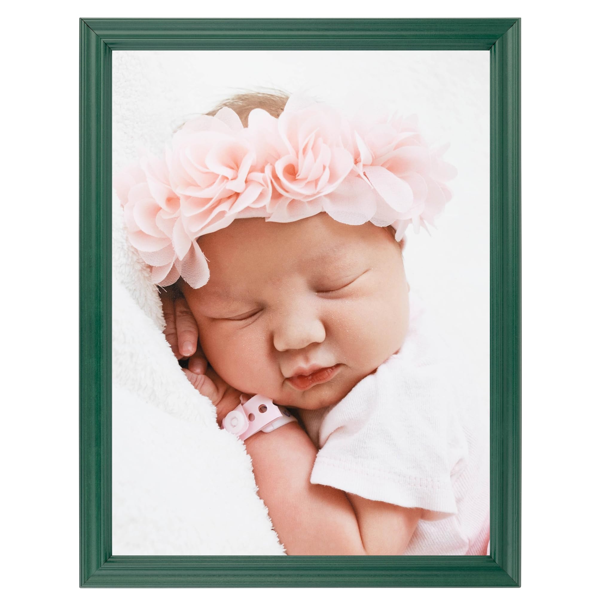 ArtToFrames 22x28 Inch Green Picture Frame, This 1.00 Inch Custom Wood Poster Frame is Green - Comes with Foam Backing 3/16 inch