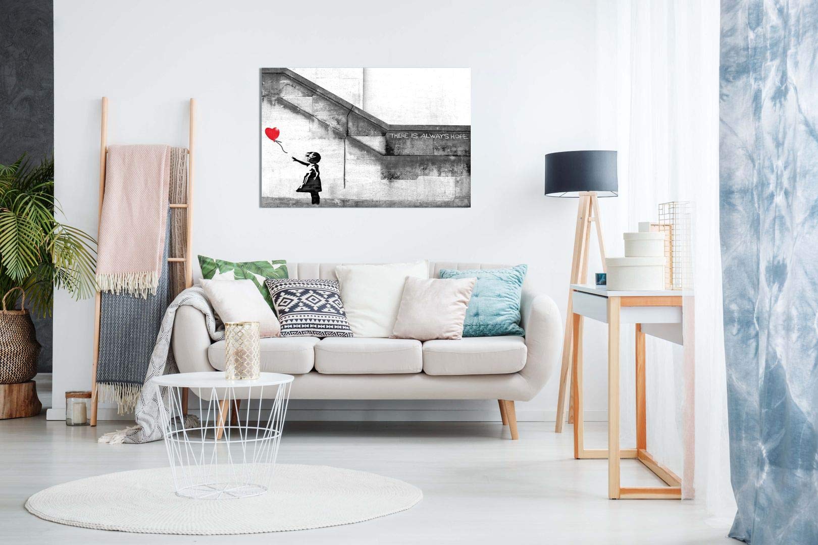 Banksy Balloon Girl Graffiti Canvas Wall Art Picture Print (30X20In)