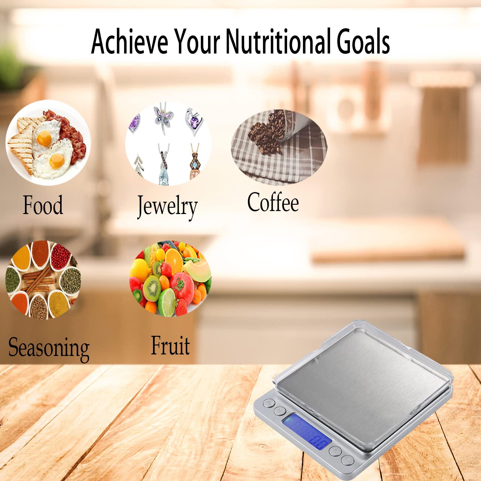 Food Scale, Lzpgitgd Digital Kitchen Scale Weight Grams And Oz For Cooking Baking, Coffee, Loss Dieting, Jewelry And Meal Prep,