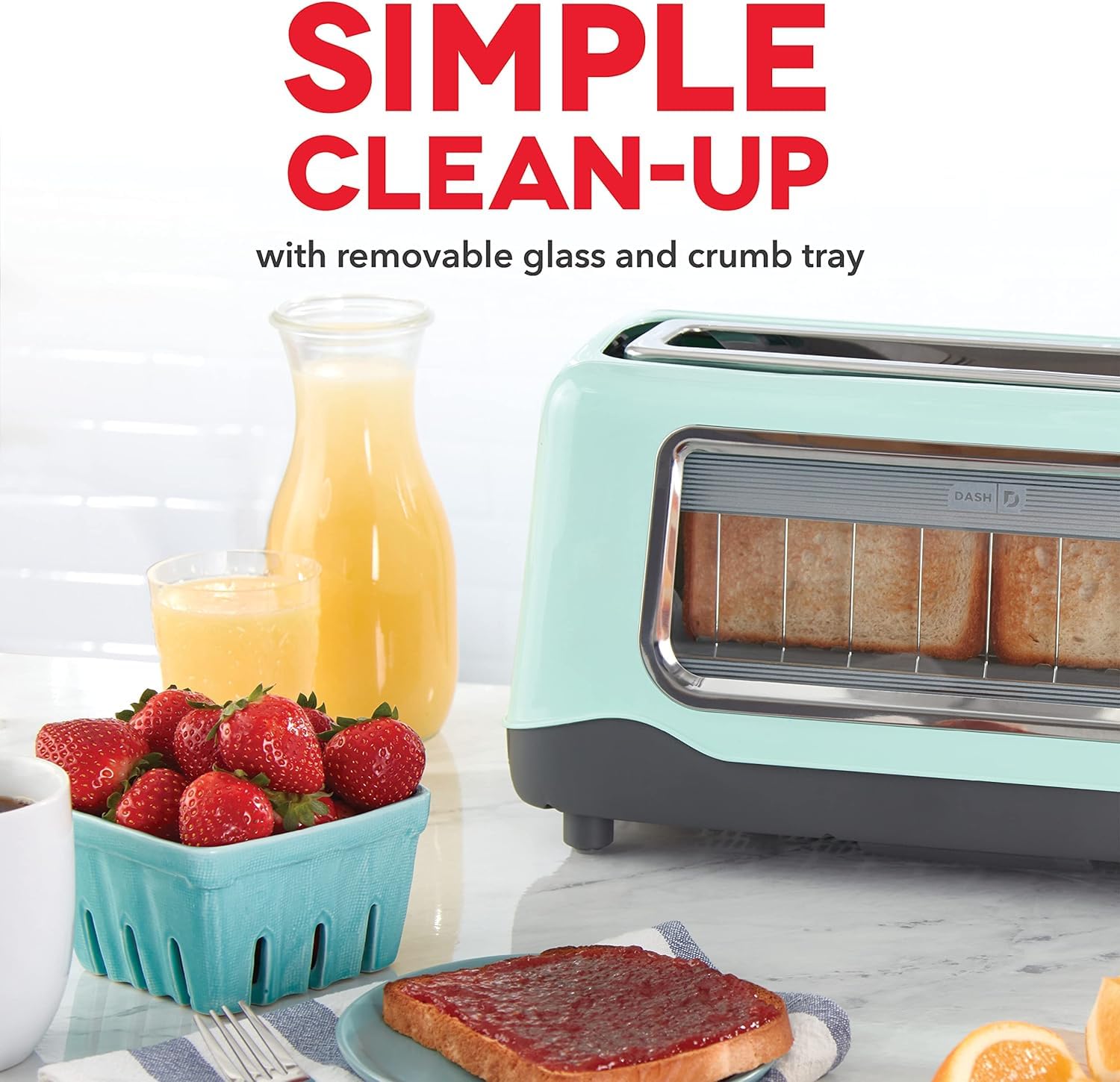 Dash Clear View Toaster - Compact Design With 7 Browning Levels & Clear-View Window, Extra-Wide Slot Large Toaster, 1-Touch Defr