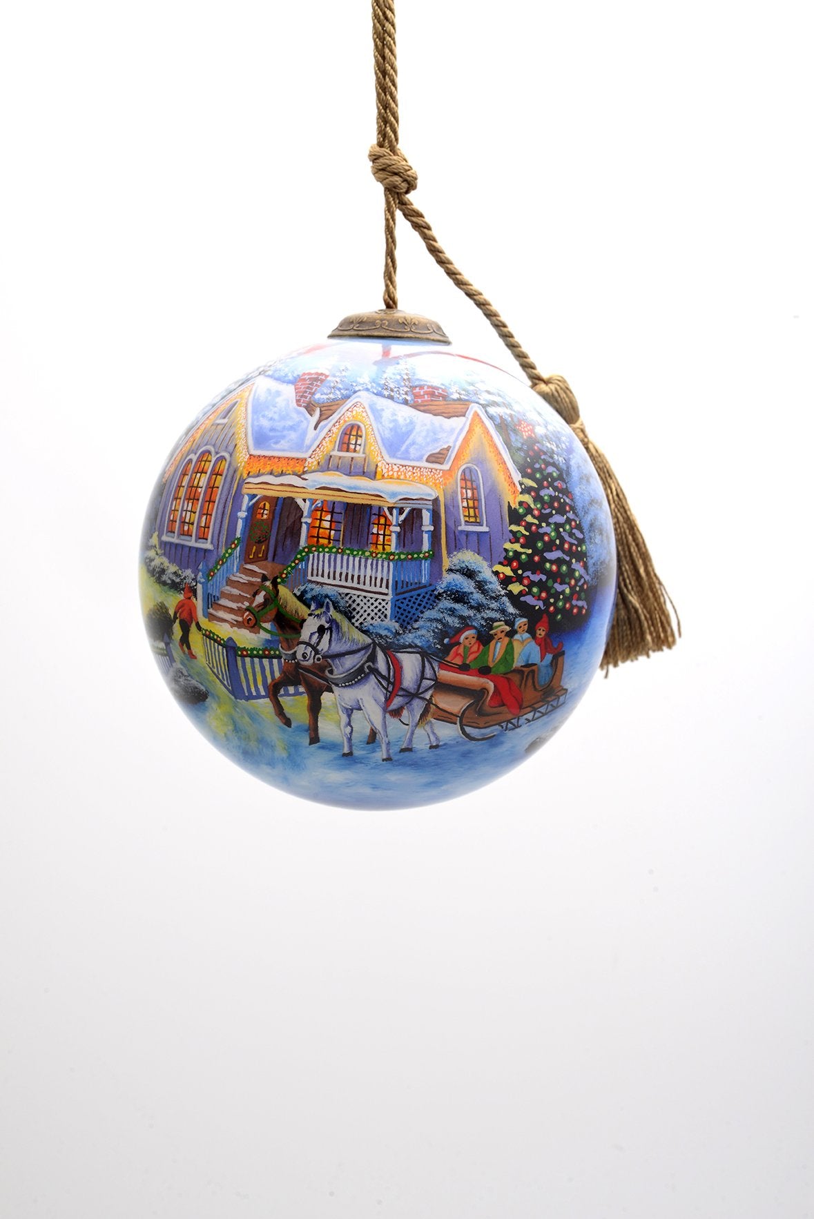 Inner Beauty 1610167 Welcome Home, Hand Painted Blown Glass Ornament