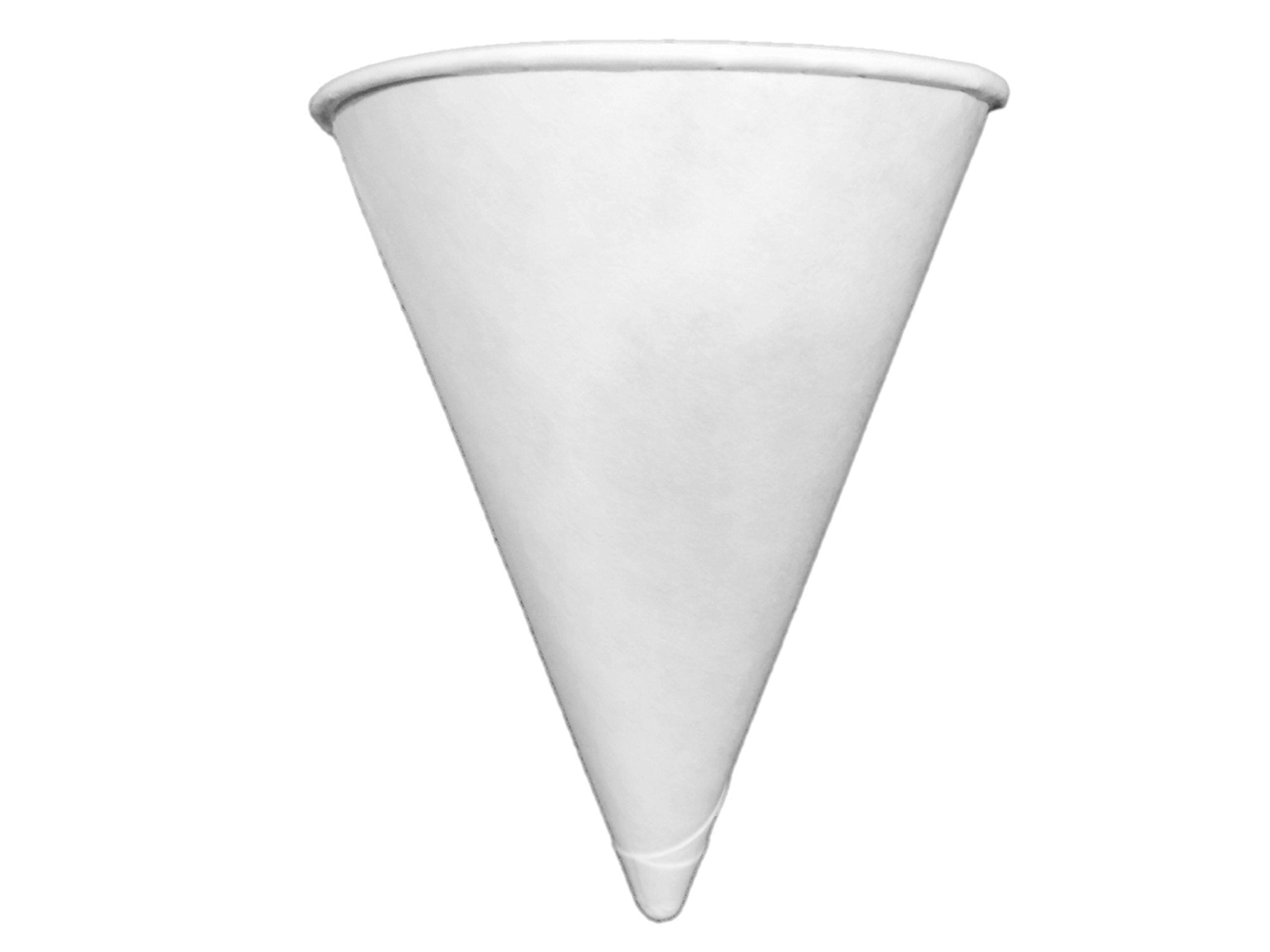 MC Distributors Cone Cup & Dispenser Bundle - Genpak Compostable 4.5 oz. Paper Cone Water Cup 4-Pack & San Jamar C3165FBL Wall Mount Dispenser Tube