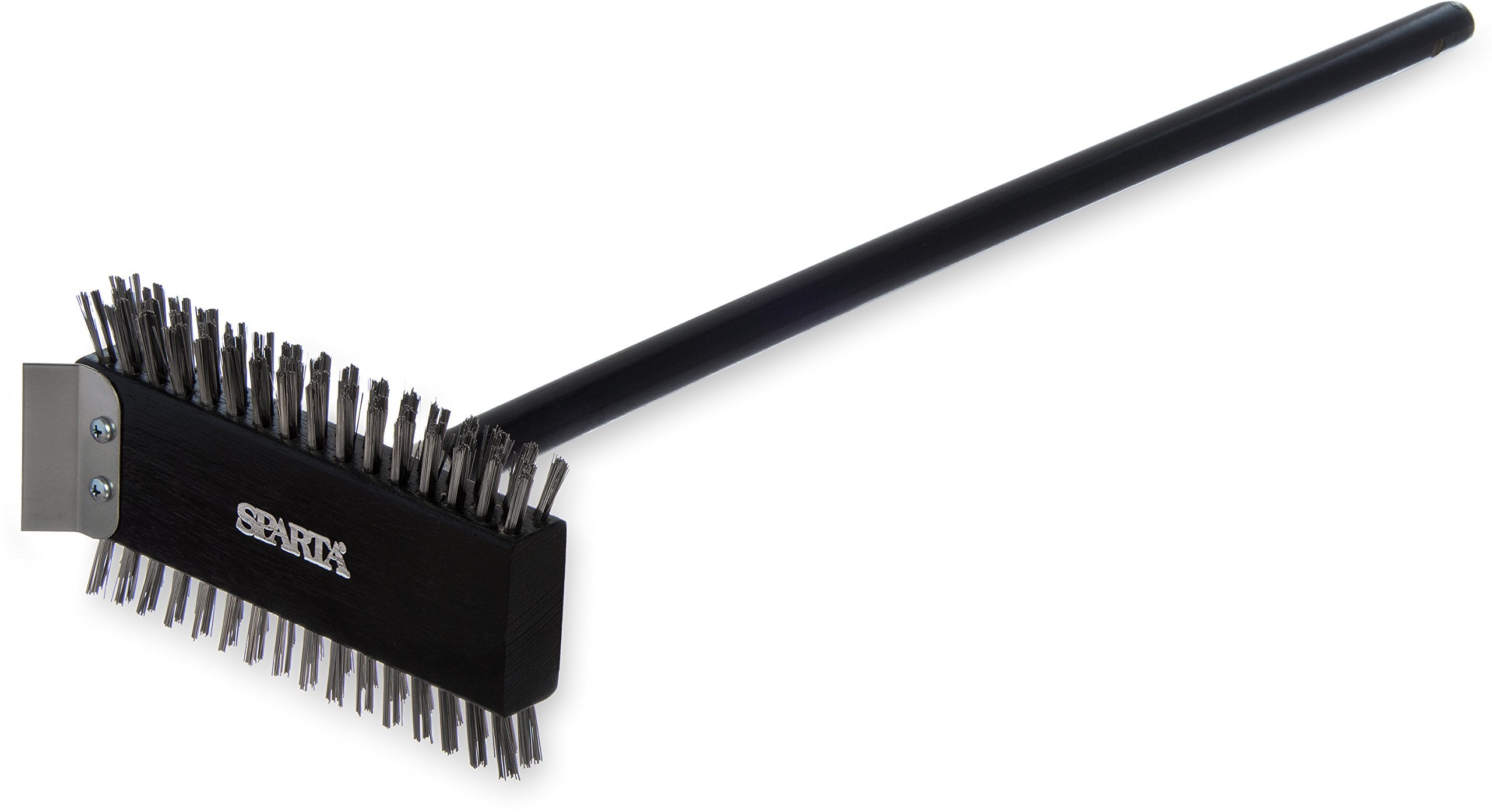 Sparta 4029000 Stainless Steel Grill Brush, Grill Scraper With Metal Bristles, 30.5 Inches, Black
