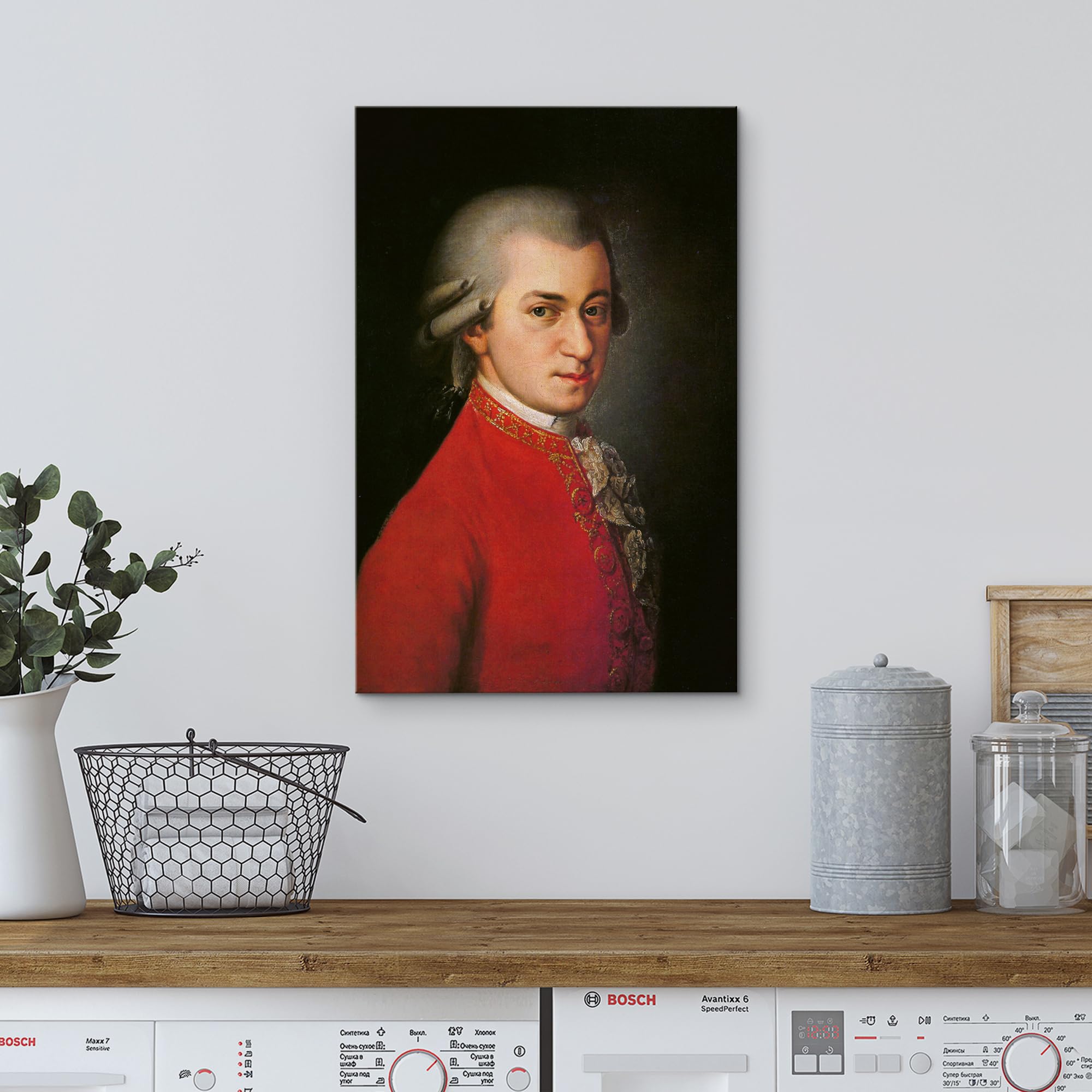 wall26 Canvas Print - Mozart Portrait Art, Colorful Design, 36"x24", Canvas Material