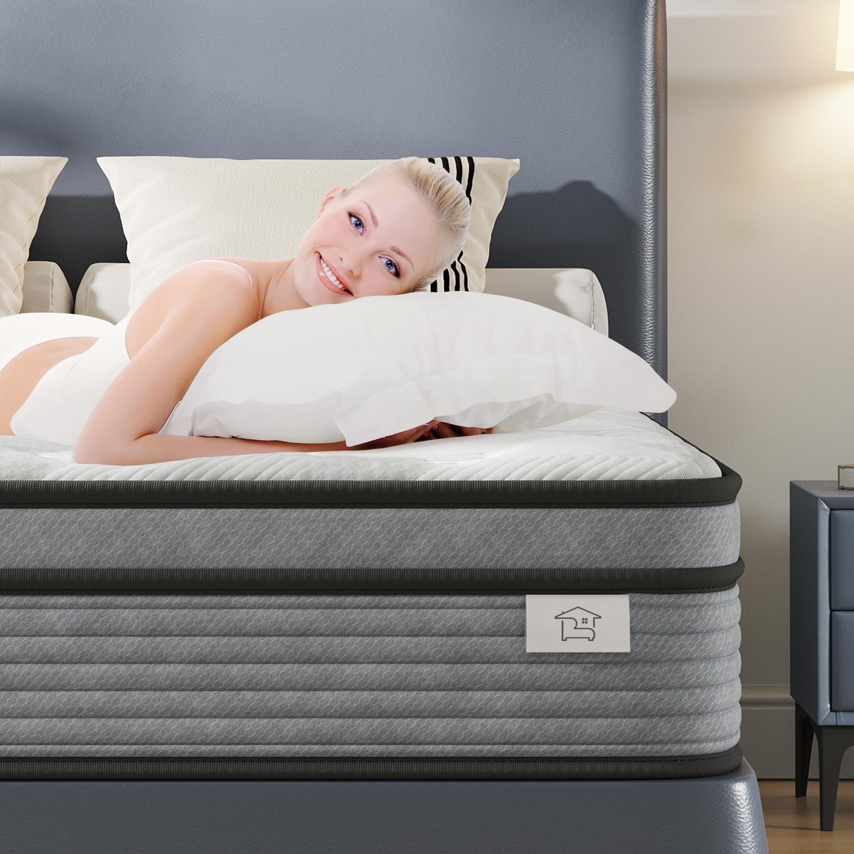 Yaak Twin Mattress 12 Inch, Hybrid Single Mattress In A Box, Individual Pocket Spring Twin Bed Mattress With Breathable Memory F
