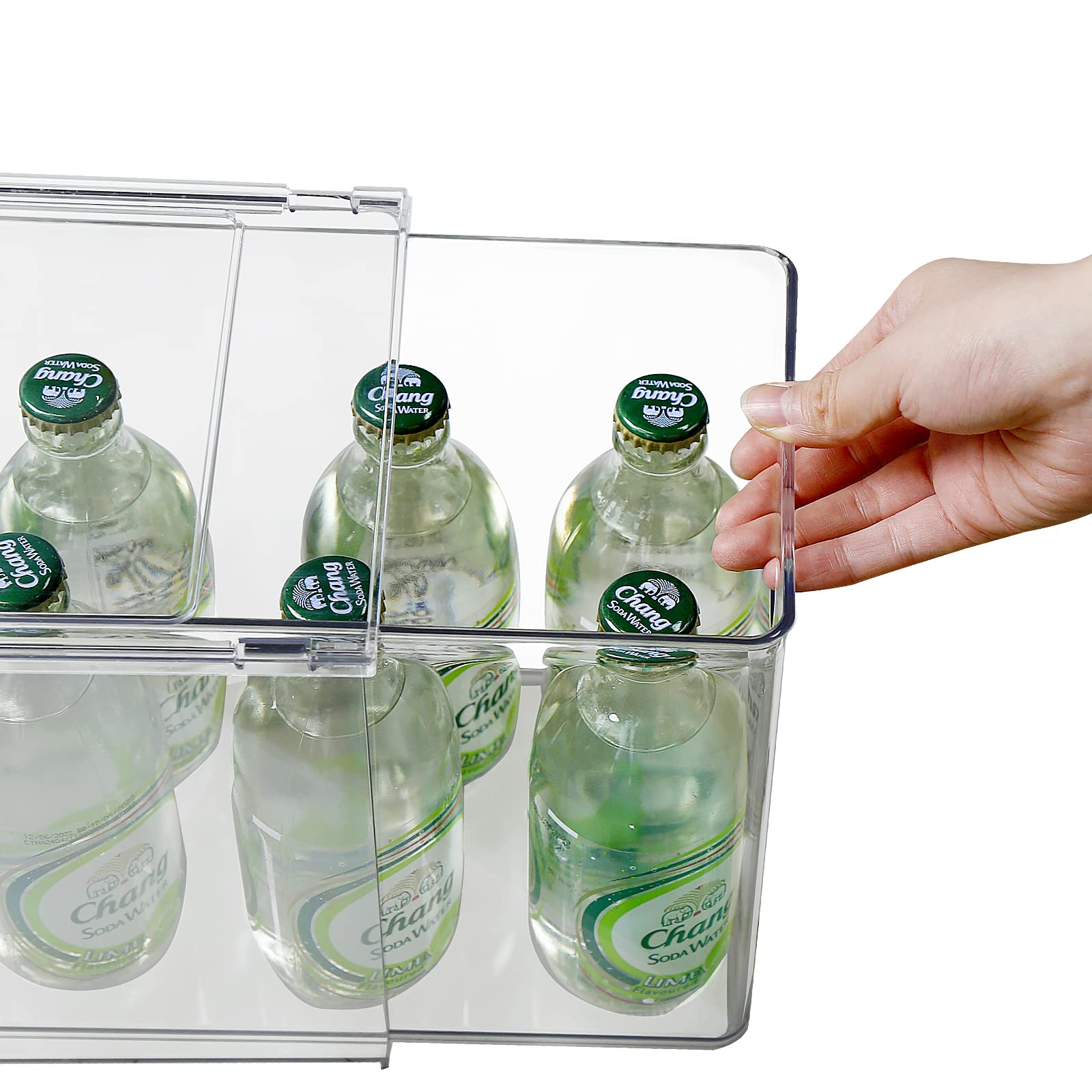 Loobuu Plastic Storage Drawer, Clear Stackable Storage Bin, Multi-Use Large Organization Solution For Kitchen, Pantry, Bathroom,