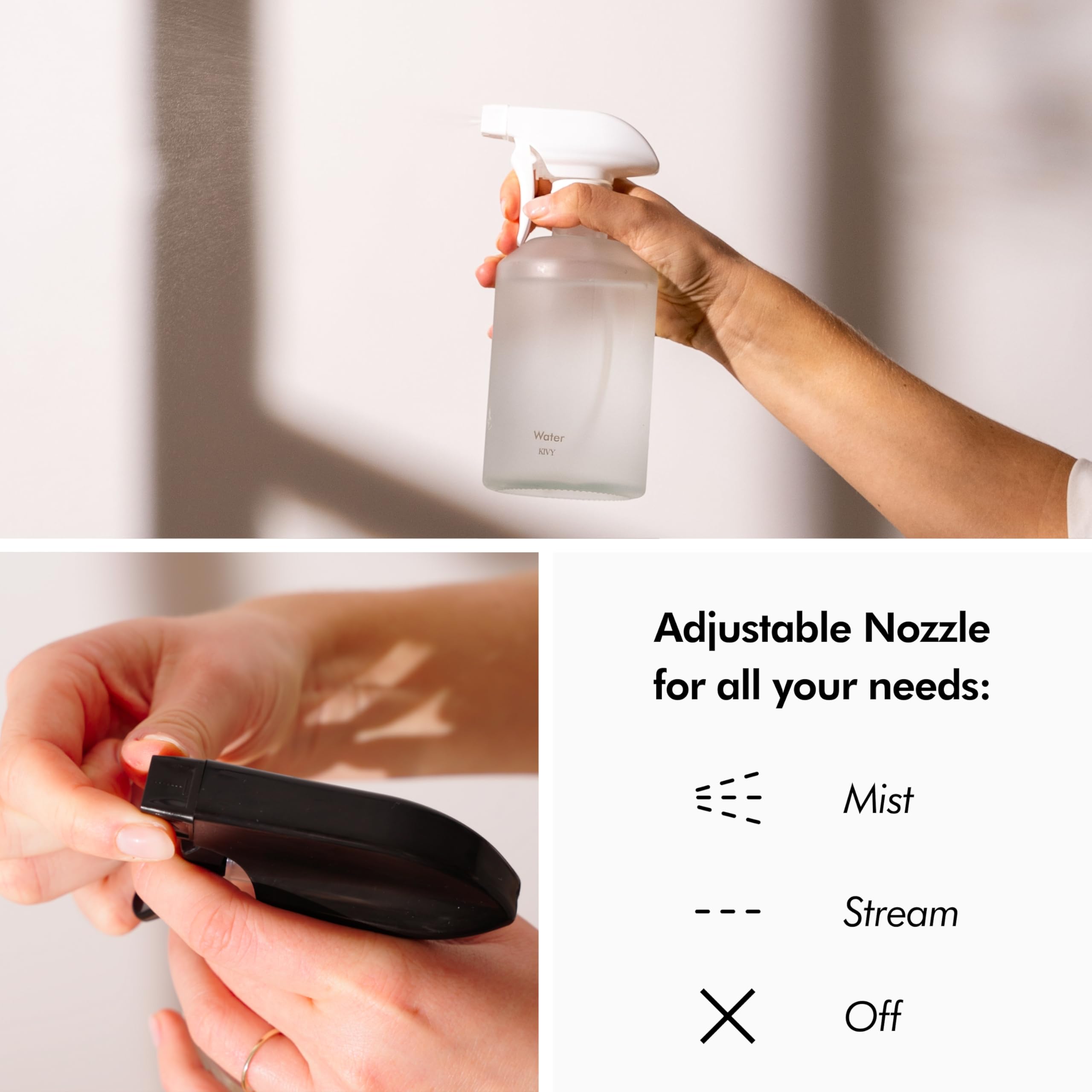 Kivy Glass Spray Bottles For Cleaning [Incl. Labels] - Glass Spray Cleaning Bottles - Glass Spray Bottle For Cleaning, Plants &