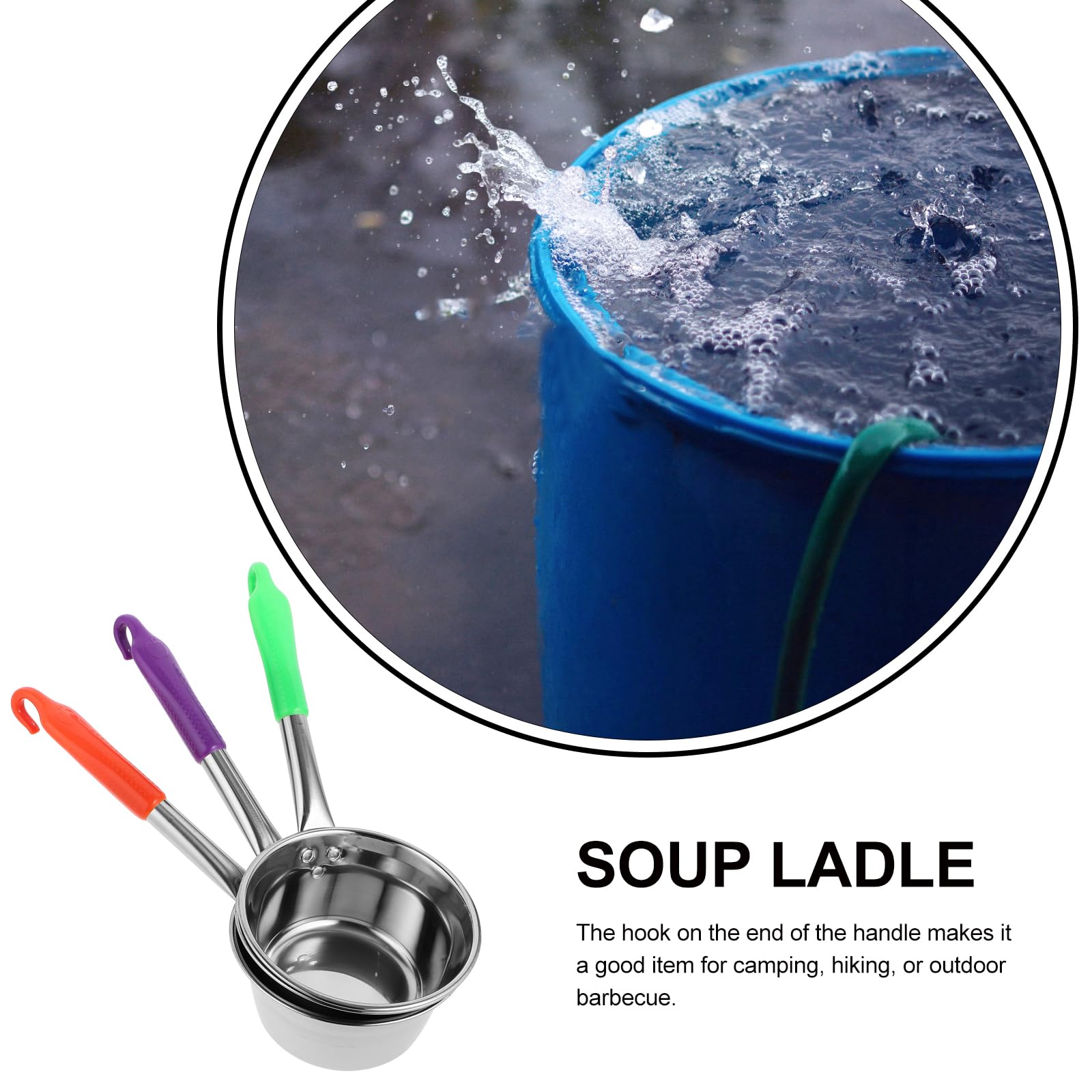 Toddmomy Water Ladle With Handle Stainless Steel Bath Water Ladle Dipper Metal Camping Water Scoop Garden Watering Cup Shampoo L