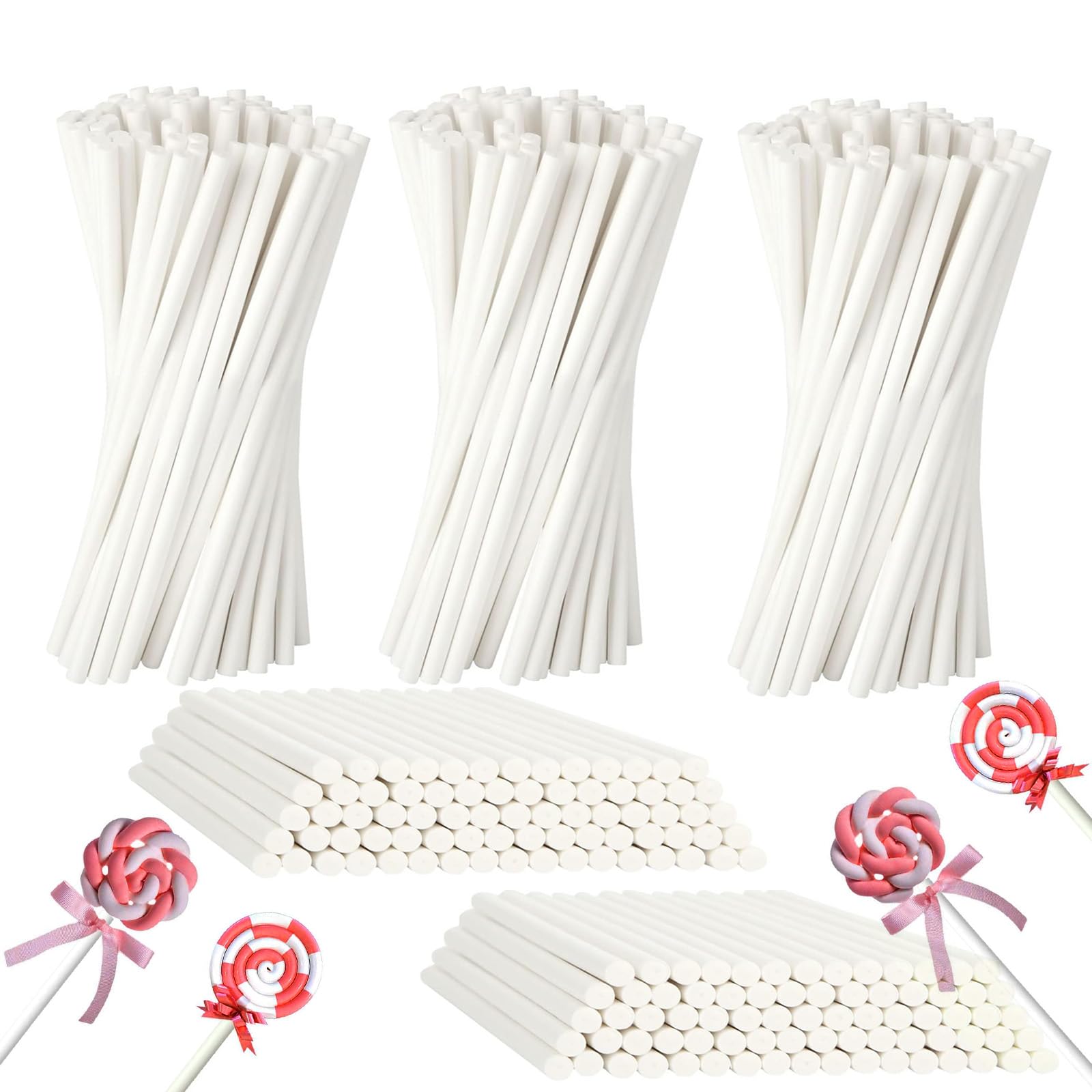 4 Inch Lollipop Sticks, 1000 Pcs White Paper Cake Pops Sticks, Sucker Sticks Treat Lollipop Sticks For Candy Melt, Dessert,Cake