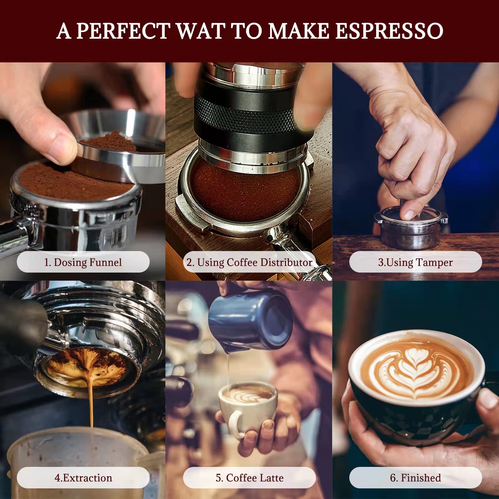 51Mm Espresso Dosing Funnel, Stainless Steel Coffee Dosing Ring Compatible With 51Mm Portafilter Series
