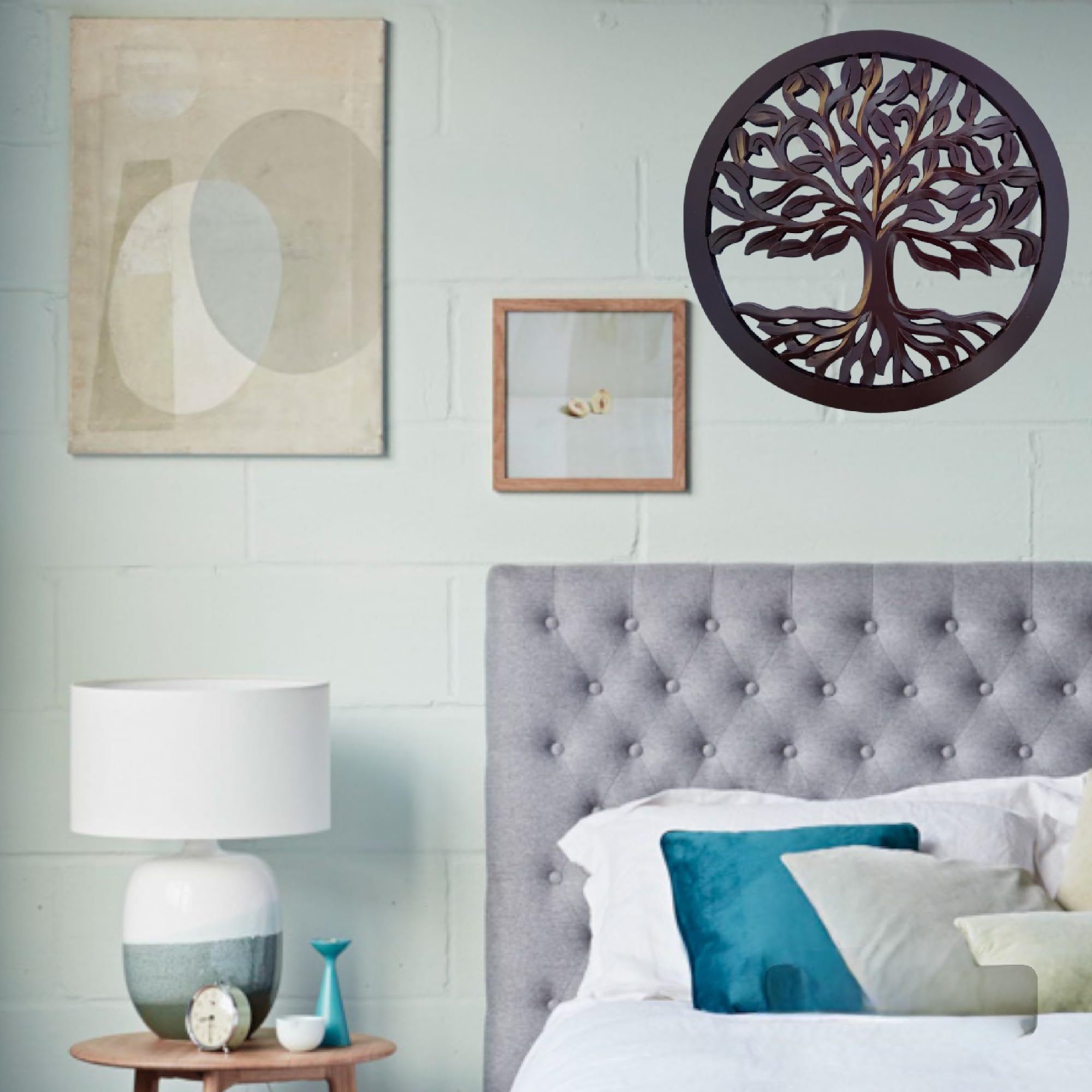 M.A Wooden Wooden Tree Of Life Wall Decor Hanging Art Wooden Brown Tree Of Life Wall Art Panel Indoor And Outdoor Wall Hanging S