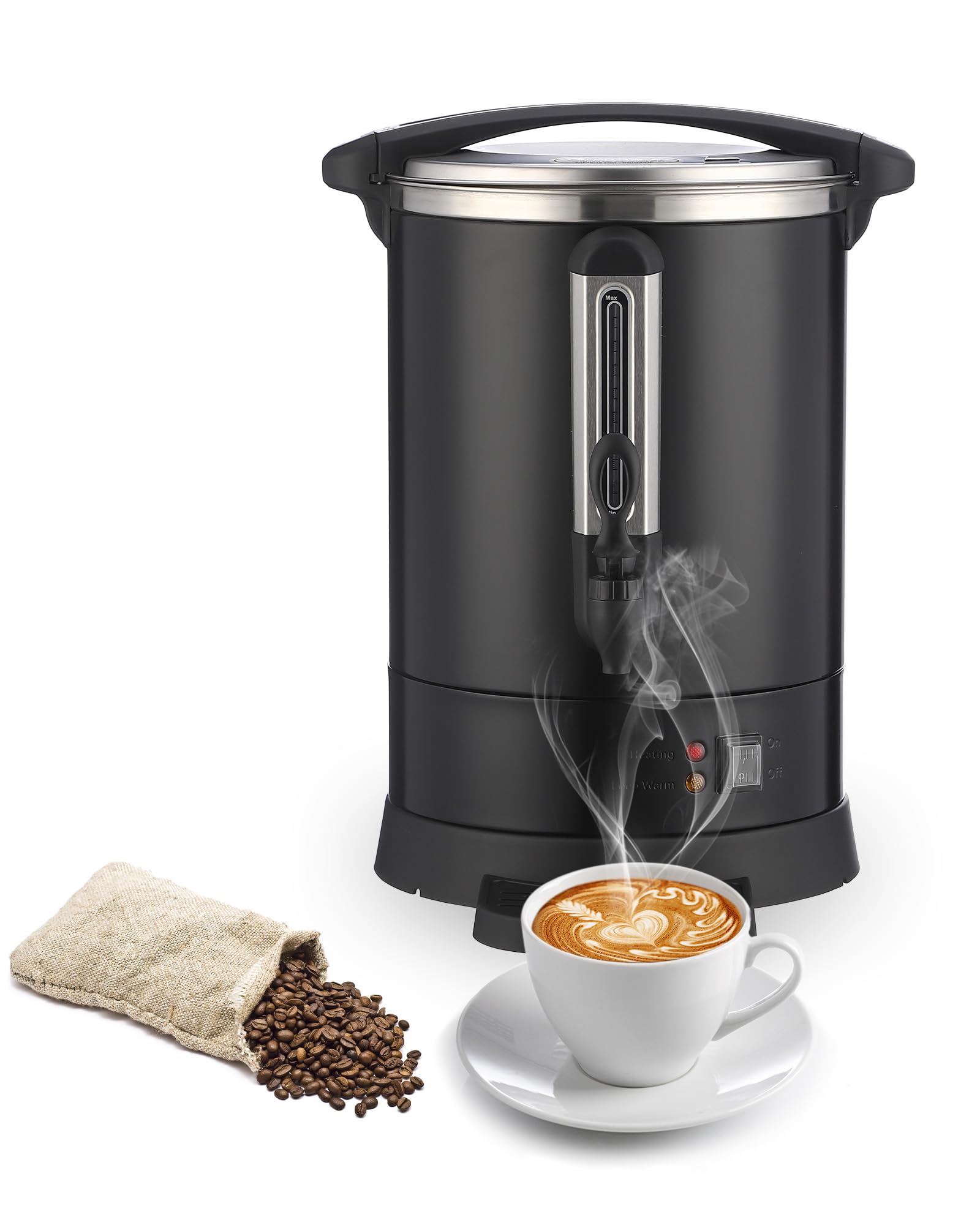 Garvee Commercial Coffee Urn,80 Cup-12 L,Hot Water Dispenser with Percolator, Stainless Steer Hot Beverage, Easy Two Way Dispens