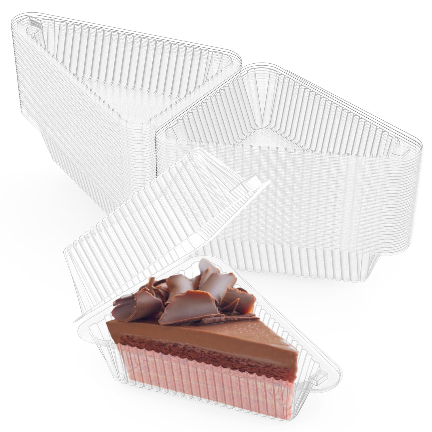 MFDSJ 100 Pieces Cake Slice Plastic Containers