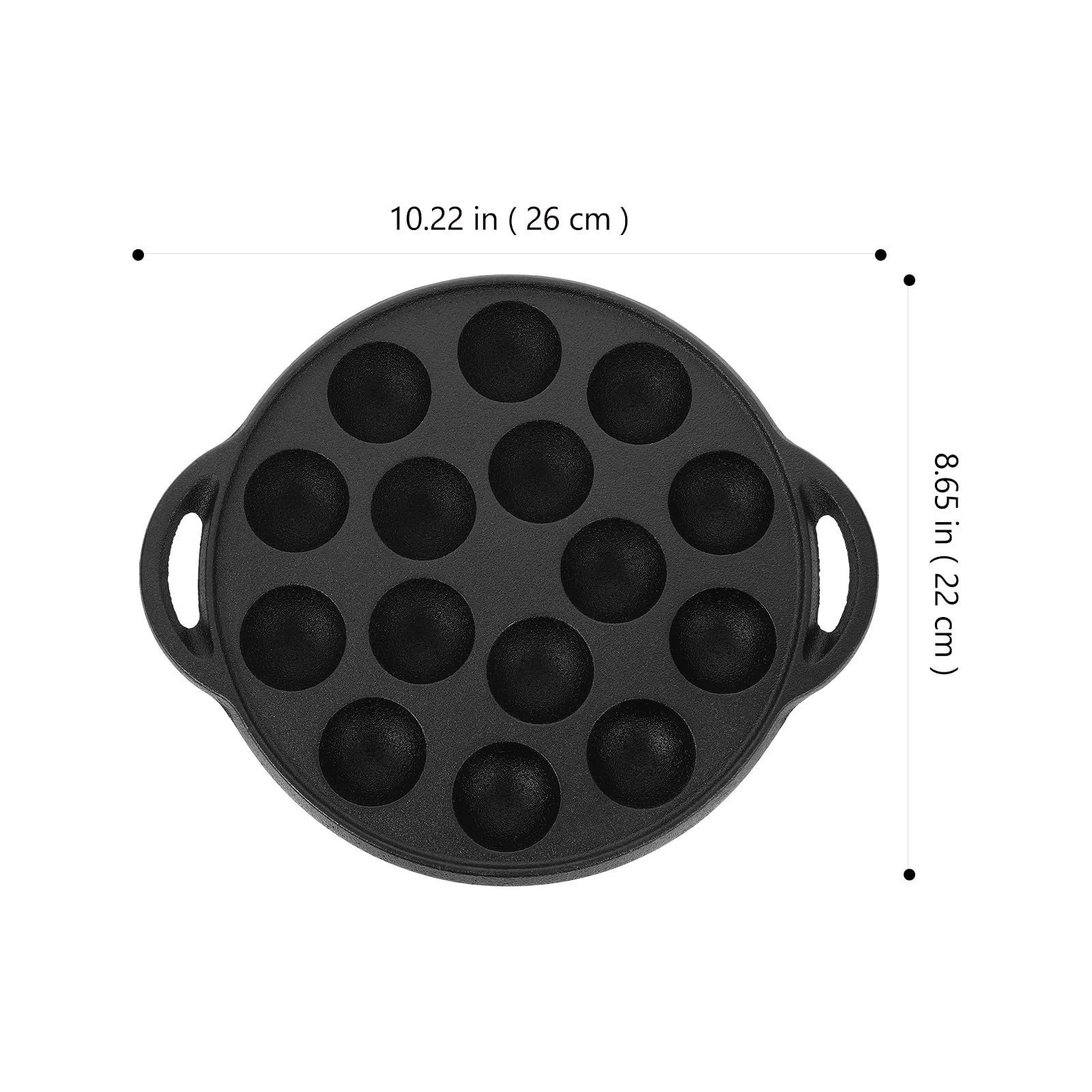 Pre-Seasoned Cast Iron 15-Hole Round Cake Pan Cast Iron Poffertjes Pancake Pan Black Finish Ideal For Baking Cupcakes Brownies B