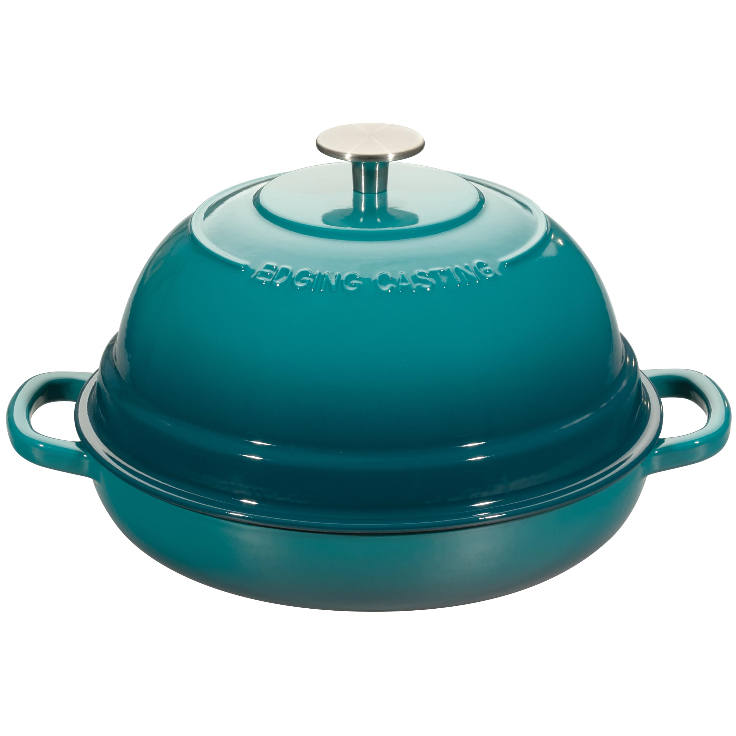 EDGING CASTING Enameled Cast Iron Dutch Oven Pot with Lid, Round Bread Oven for Homemade Sourdough Bread Baking, 6 Quart, Darkcy