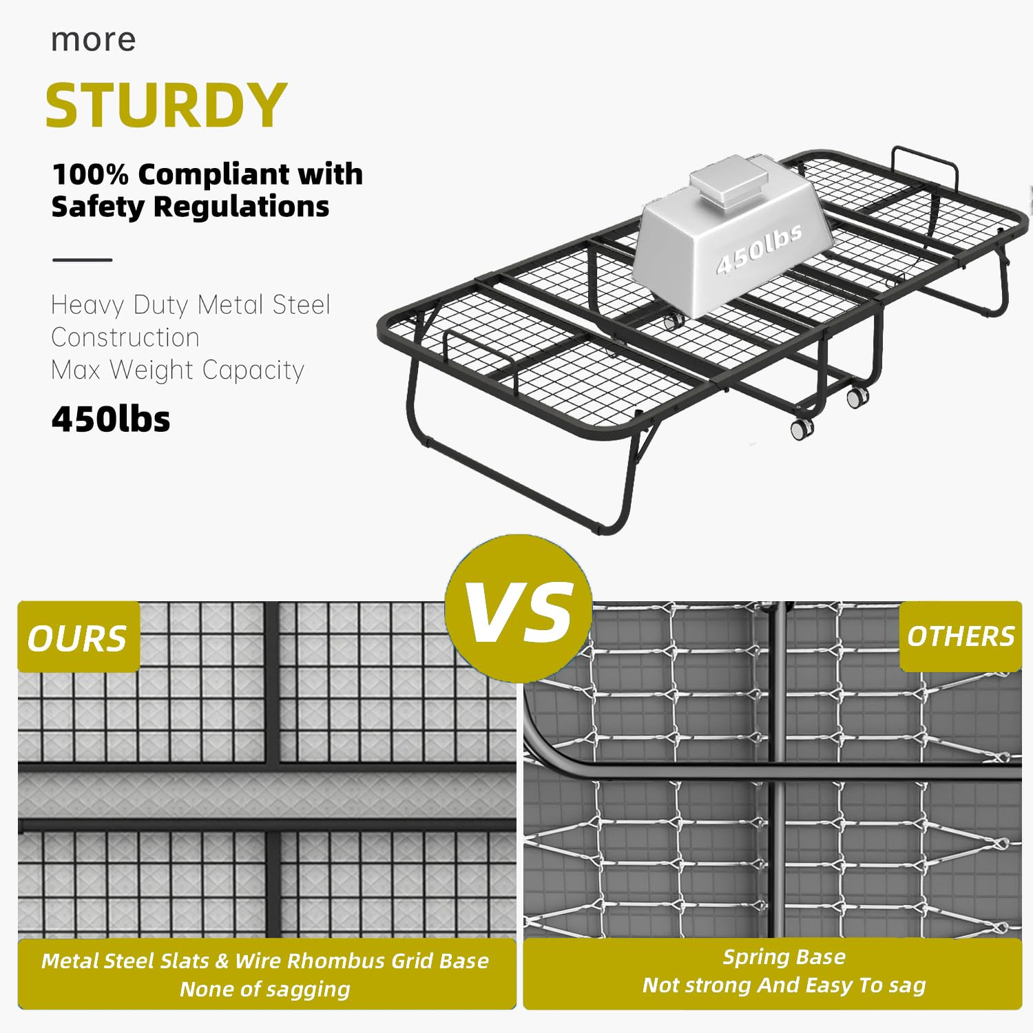 Espsilto Twin Size Folding Bed With Mattress For Adult