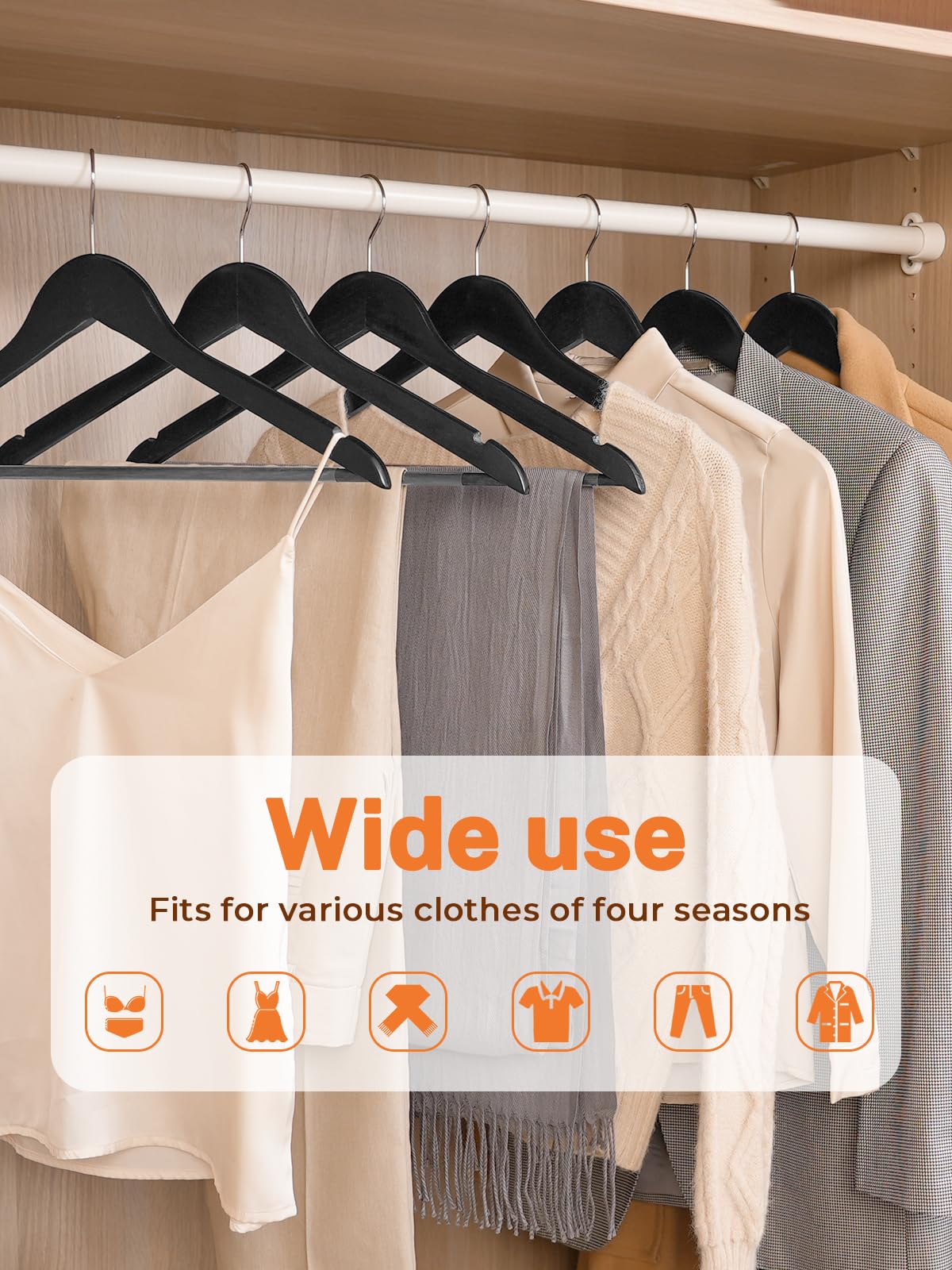 House Day Black Wooden Hangers 10 Pack Wood Clothes Hangers Smooth Finish Wooden Coat Hangers For Closet Heavy Duty Hangers Soli