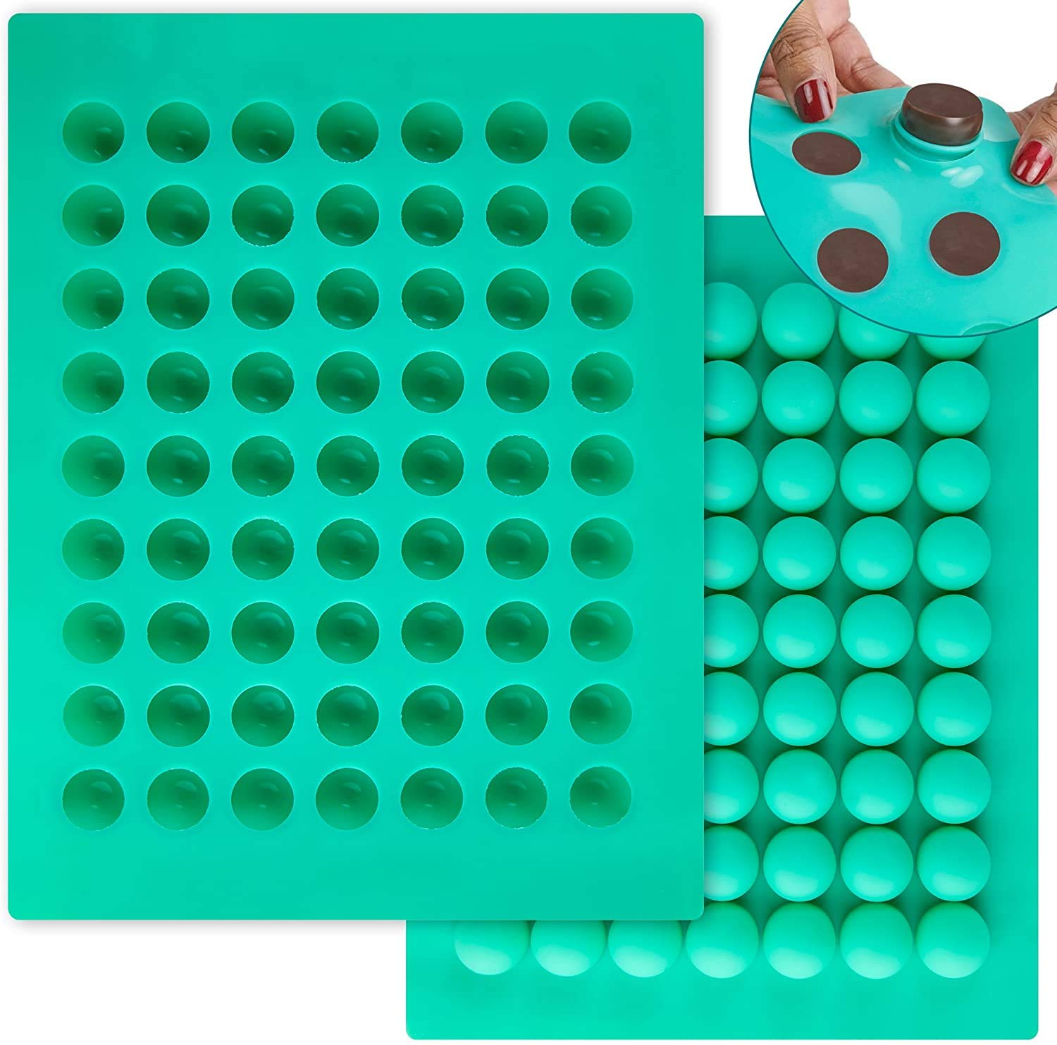 Ocreme Round Silicone Mold For Chocolate Truffles, Ganache, Jelly, Pralines And Caramels (30Mm Diameter X 25Mm High)