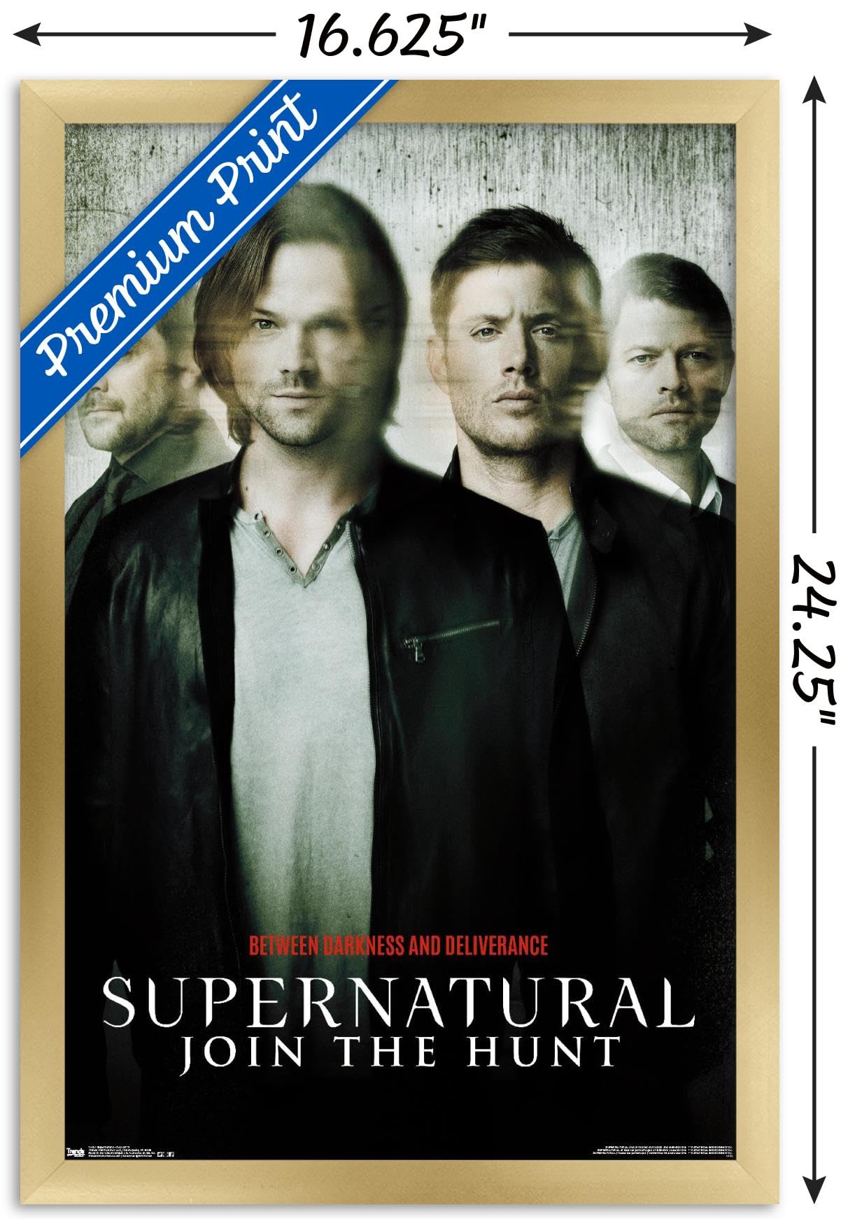 Trends International Supernatural - Key Art 11 Wall Poster, 22.4L X 14.7W, Gold Framed Version
