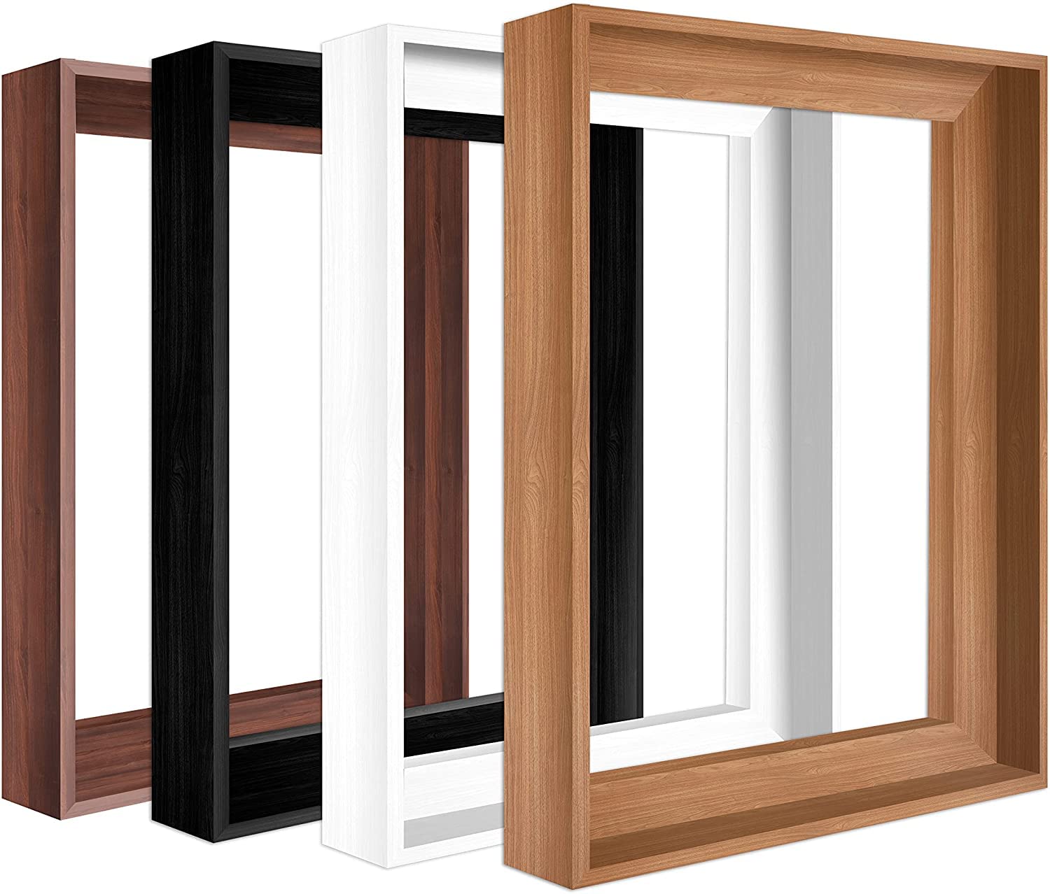 Texas Art Floater Frame for Finished Canvas 1.25'' Depth Custom Kit Stretched Picture Oil Paintings Artwork Floating Wall Decor (30'' x 40''  Dark Brown)