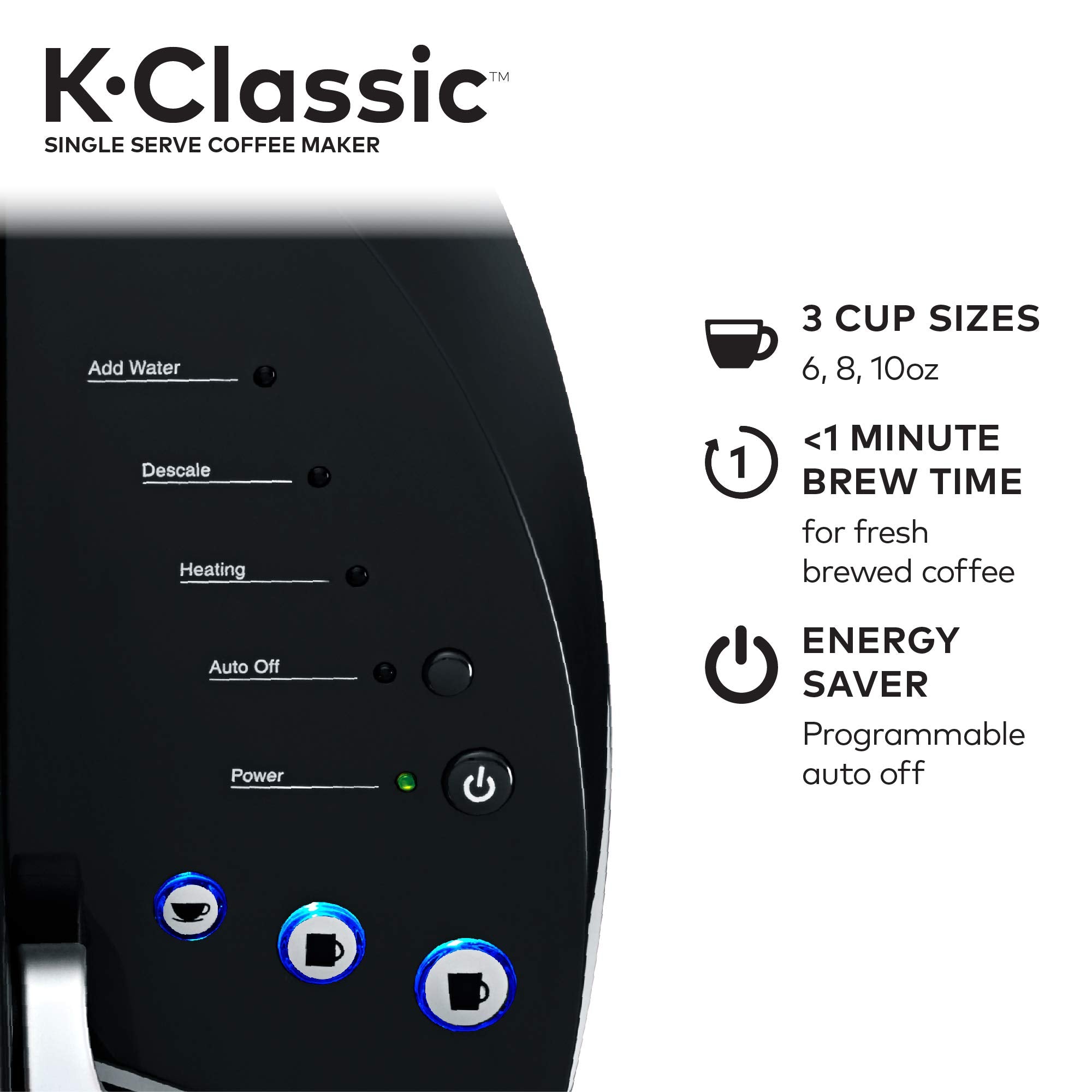 Keurig K-Classic Single-Serve K-Cup Pod Coffee Maker - K50 - Black