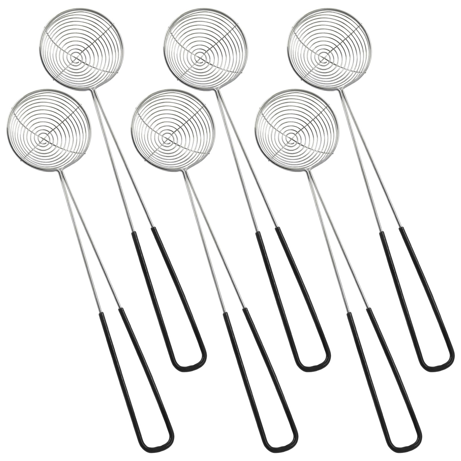 BokWin 6 Pieces Stainless Steel Hot Pot Strainer Scoops, Black