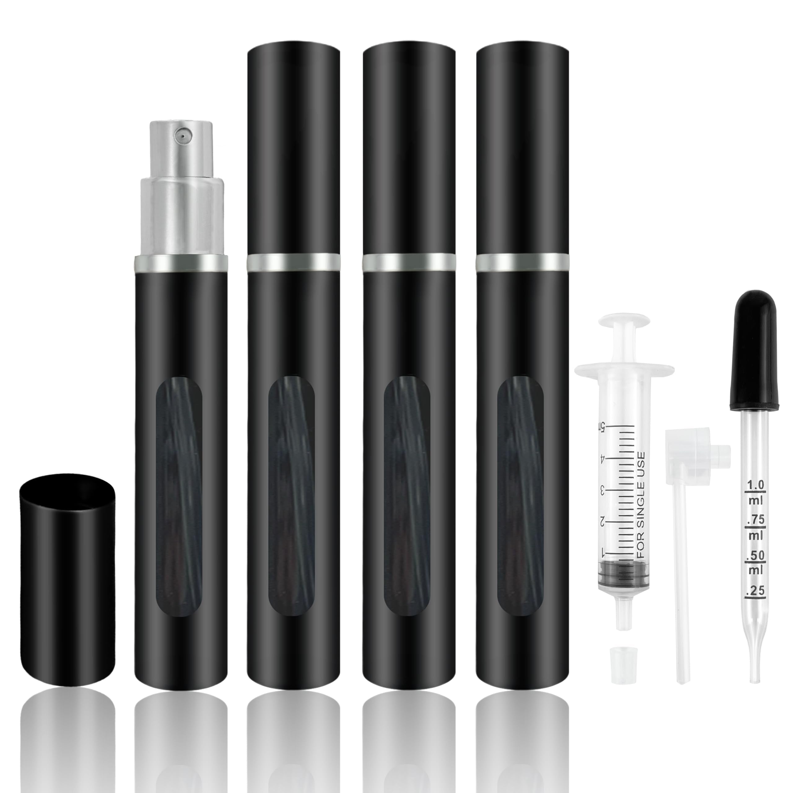 Kewjug 4 Pack Refillable Mini Perfume Atomizer Bottle