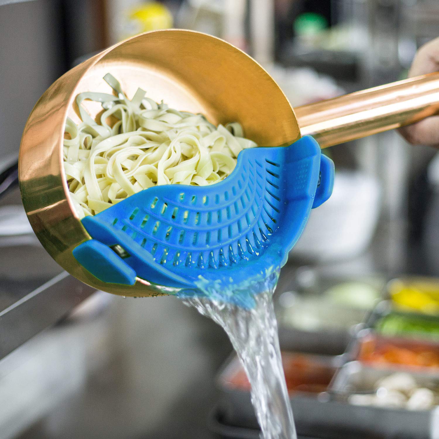 Clip On Strainer Silicone For All Pots And Pans,Pasta Strainer Clip On Food Strainer For Meat Vegetables Fruit Silicone Kitchen