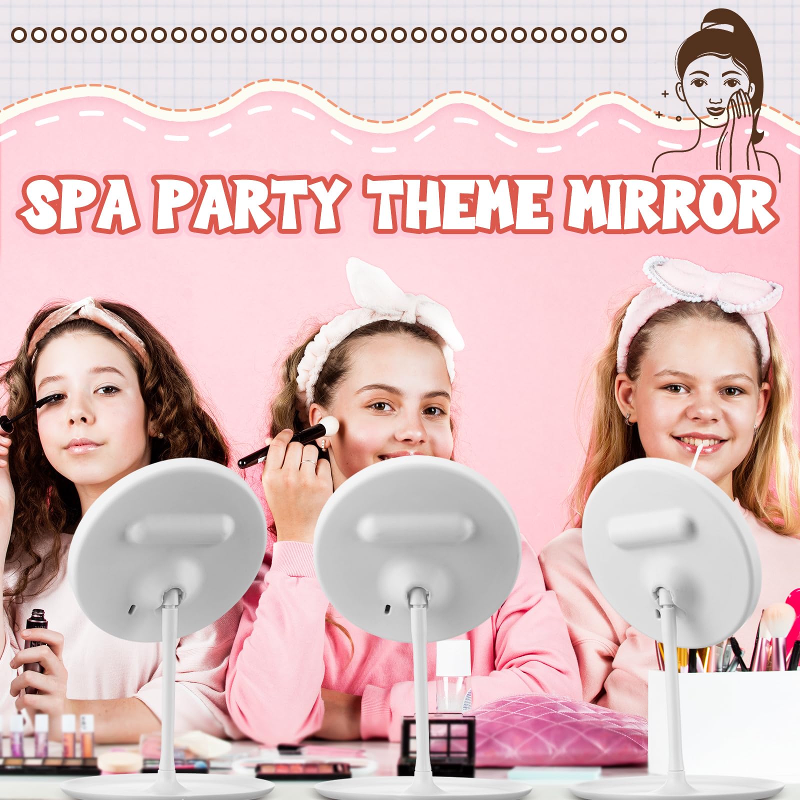 Doublefill 6 Pcs Spa Party Mirror Spa Party Supplies Sleepover Party Favors Makeup Mirror For Spa Sleepover Slumber Birthday Par