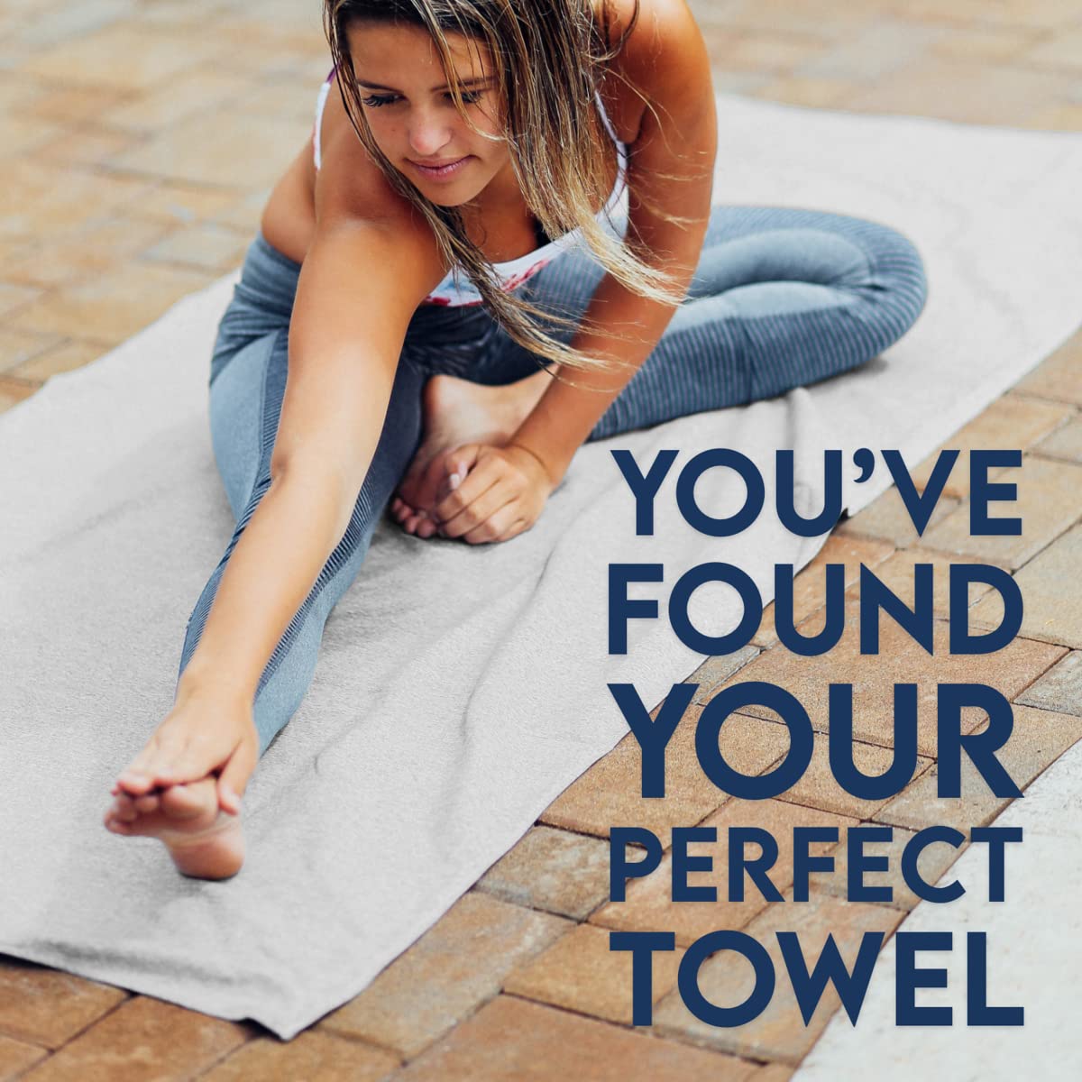 Dock & Bay Beach Towel - Quick Dry, Sand Free - Compact, Lightweight - 100% Recycled - Includes Bag - Essential - Mountain Grey,