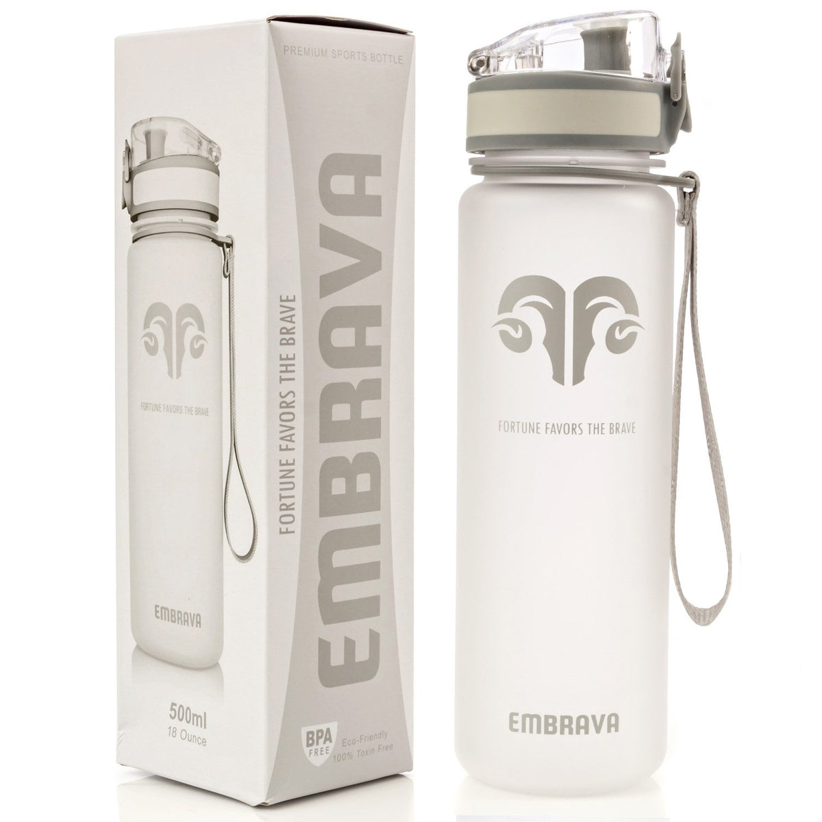 Embrava Best Sports Water Bottle - 17Oz Small - Eco Friendly & Bpa-Free Plastic - For Running, Gym, Yoga, Outdoors And Hiking -