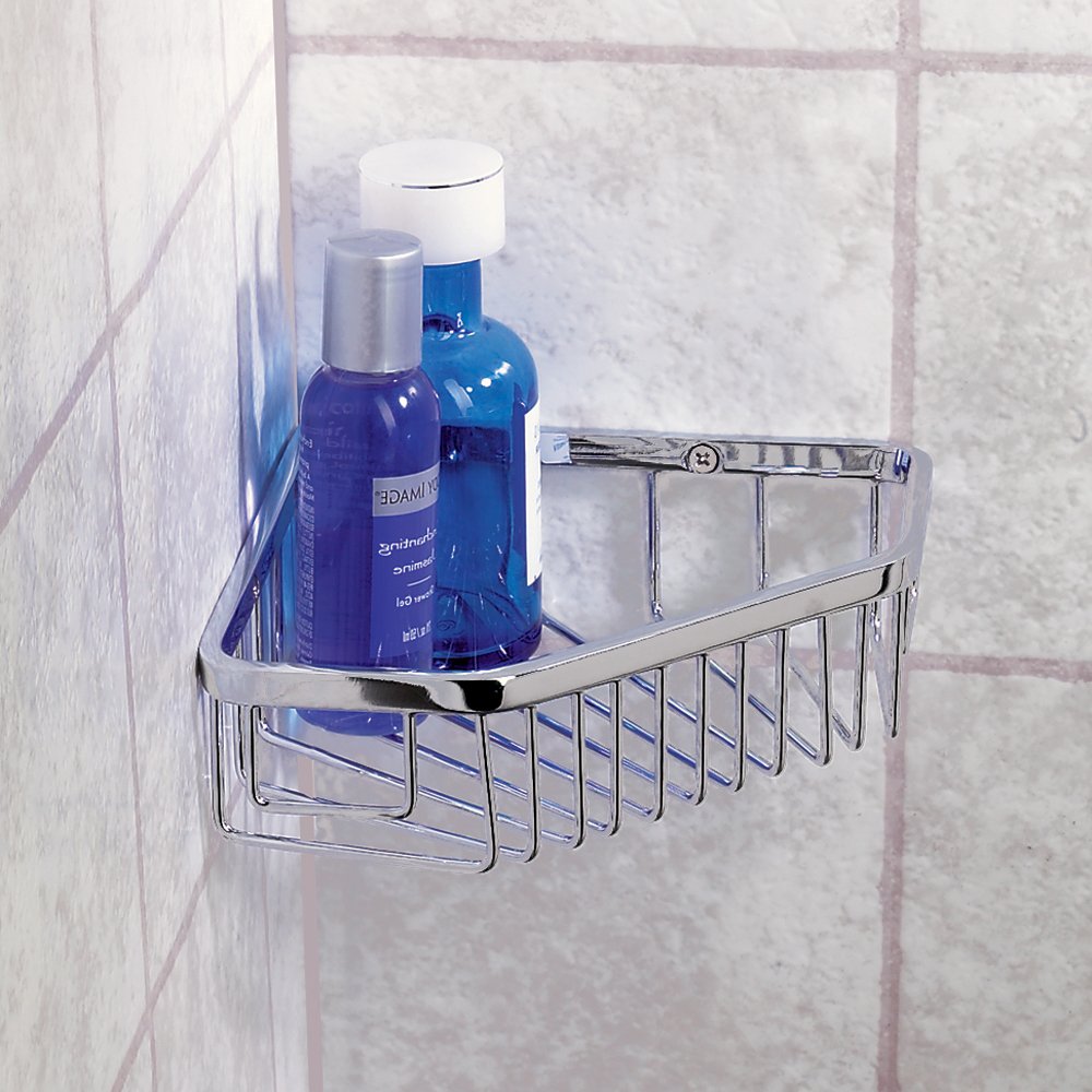 Gatco 1499 8-1/2-Inch Shower Or Tub Corner Basket, Chrome