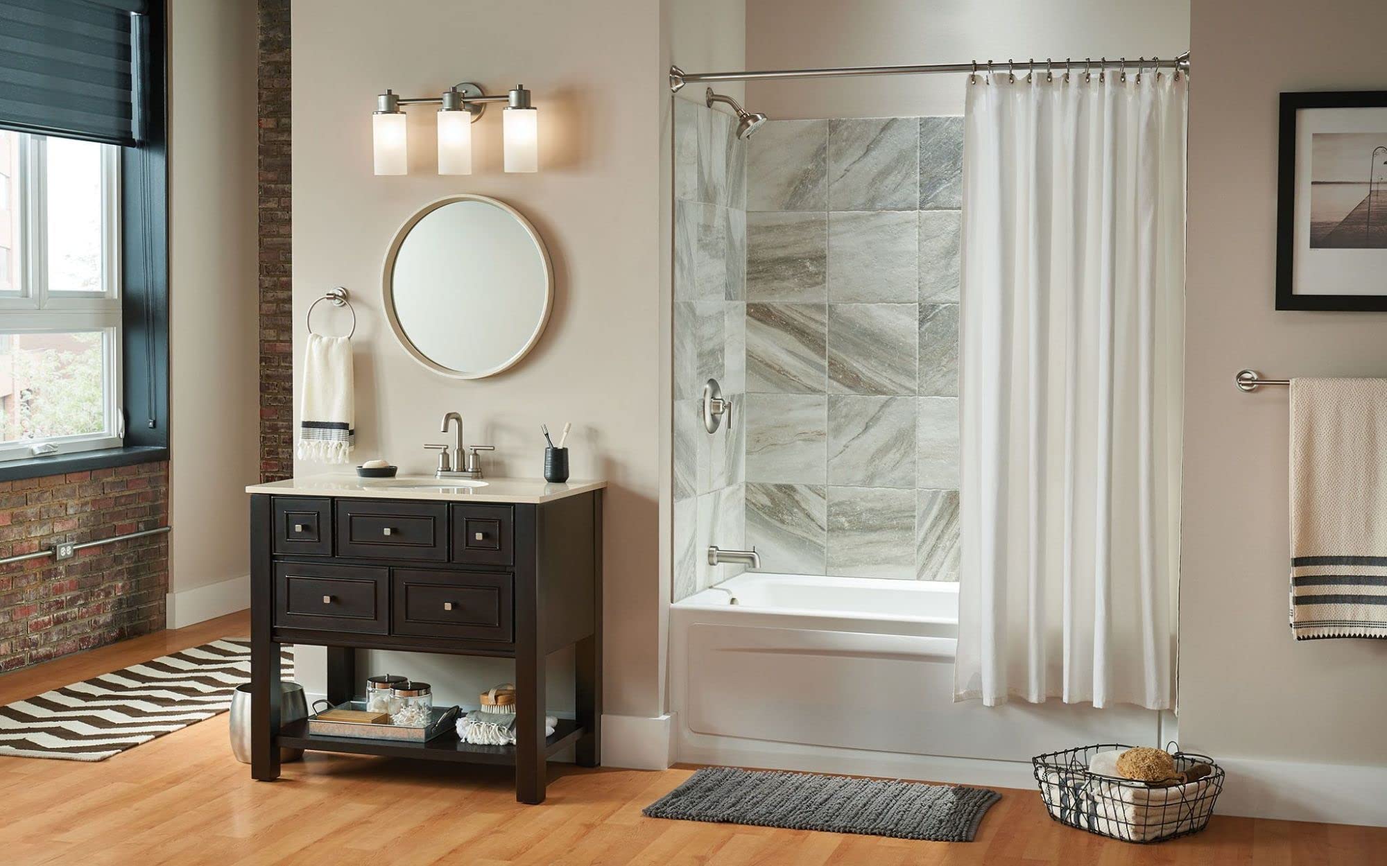 Moen Dn0786Bn Iso Bathroom Hand Towel Ring, Brushed Nickel