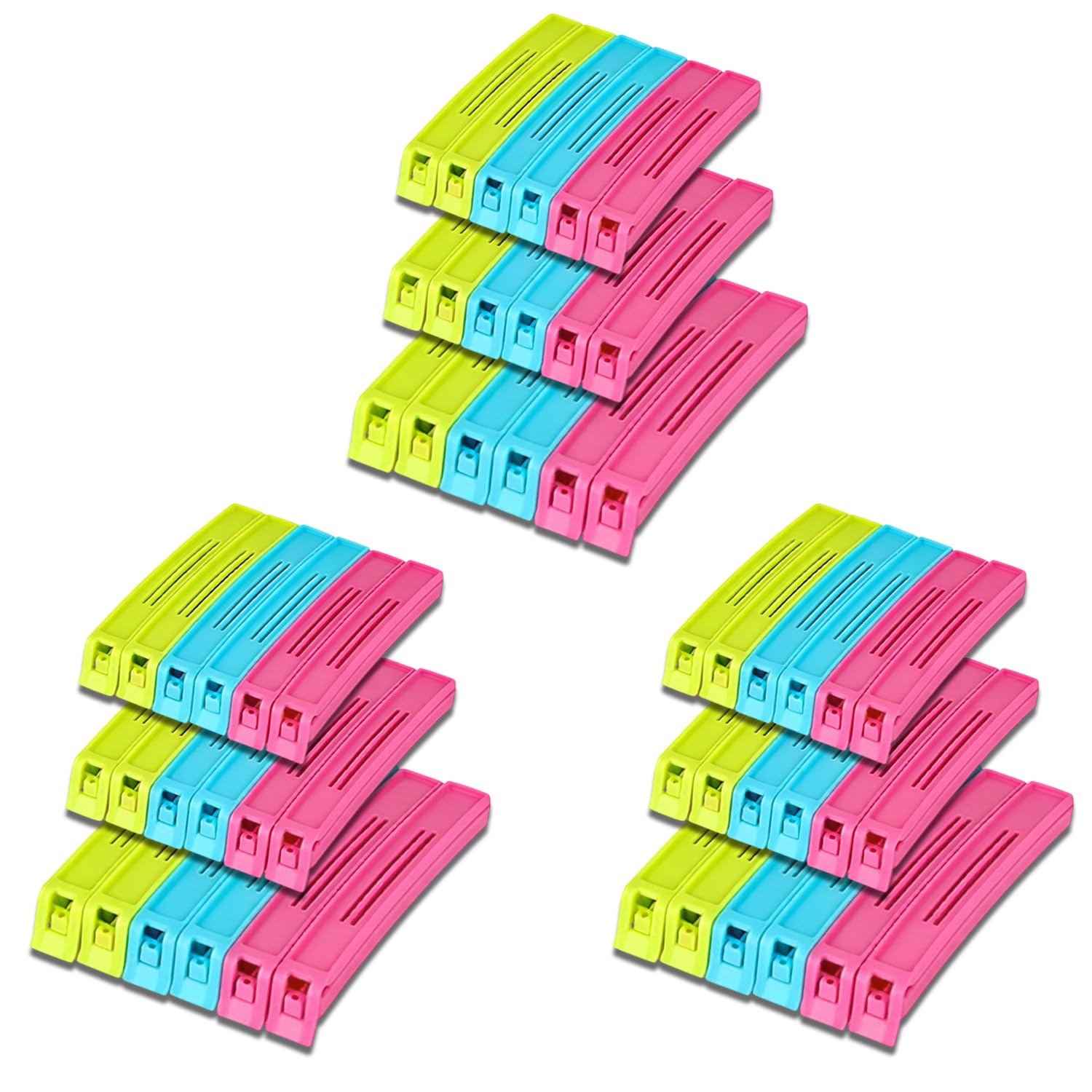 Gambit Pouch Sealer Clips 54 Pc  Multicolor Plastic Food Bag Sealing Clip In 3 Different Sizes (Large, Medium, Small)  Reusabl