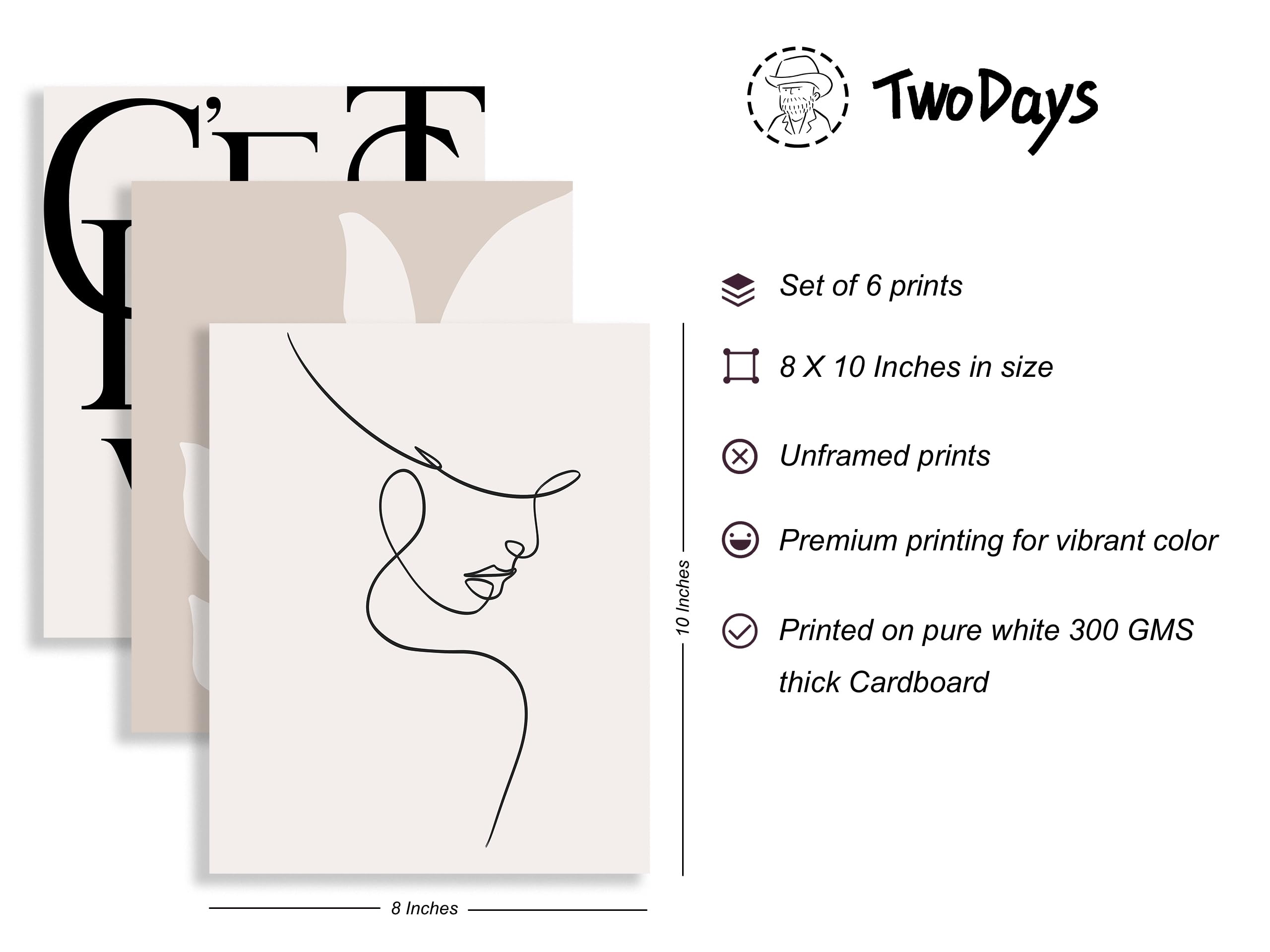 Twodays Vanilla Girl Room Decor, Clean Girl Aesthetic Wall Art, Boho Beige Posters For Bedroom, Minimalist Cream Prints, Abstrac