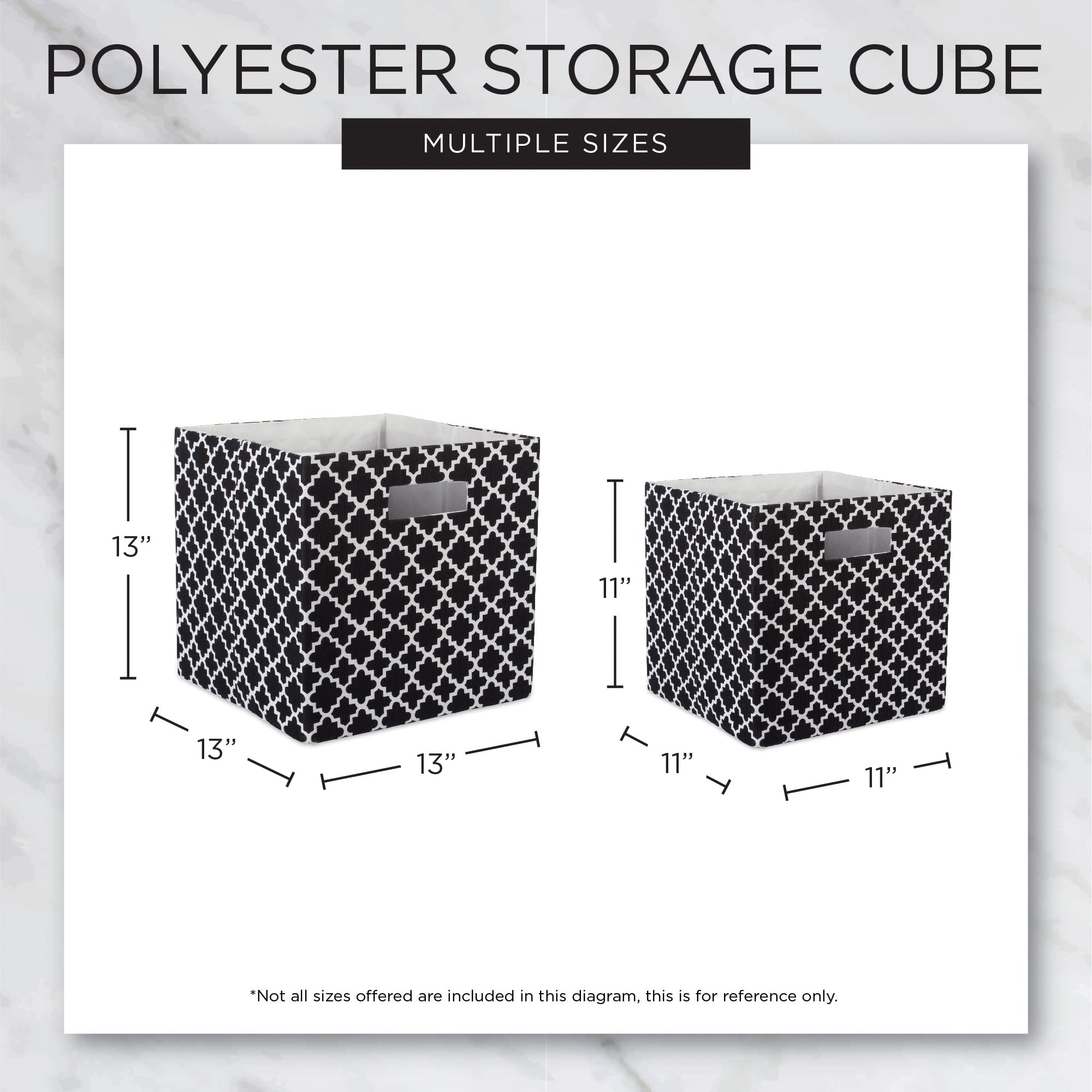 DII Non Woven Storage Collection Polka Dot Collapsible Bin  Black & Gold  Small Set  11x11x11 Cube  2 Piece