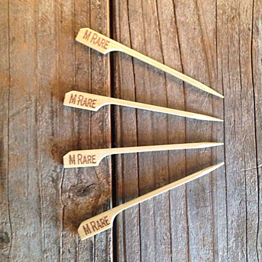 Eco Friendly Bamboo Steak Markers - Medium Rare - 1,000 ct