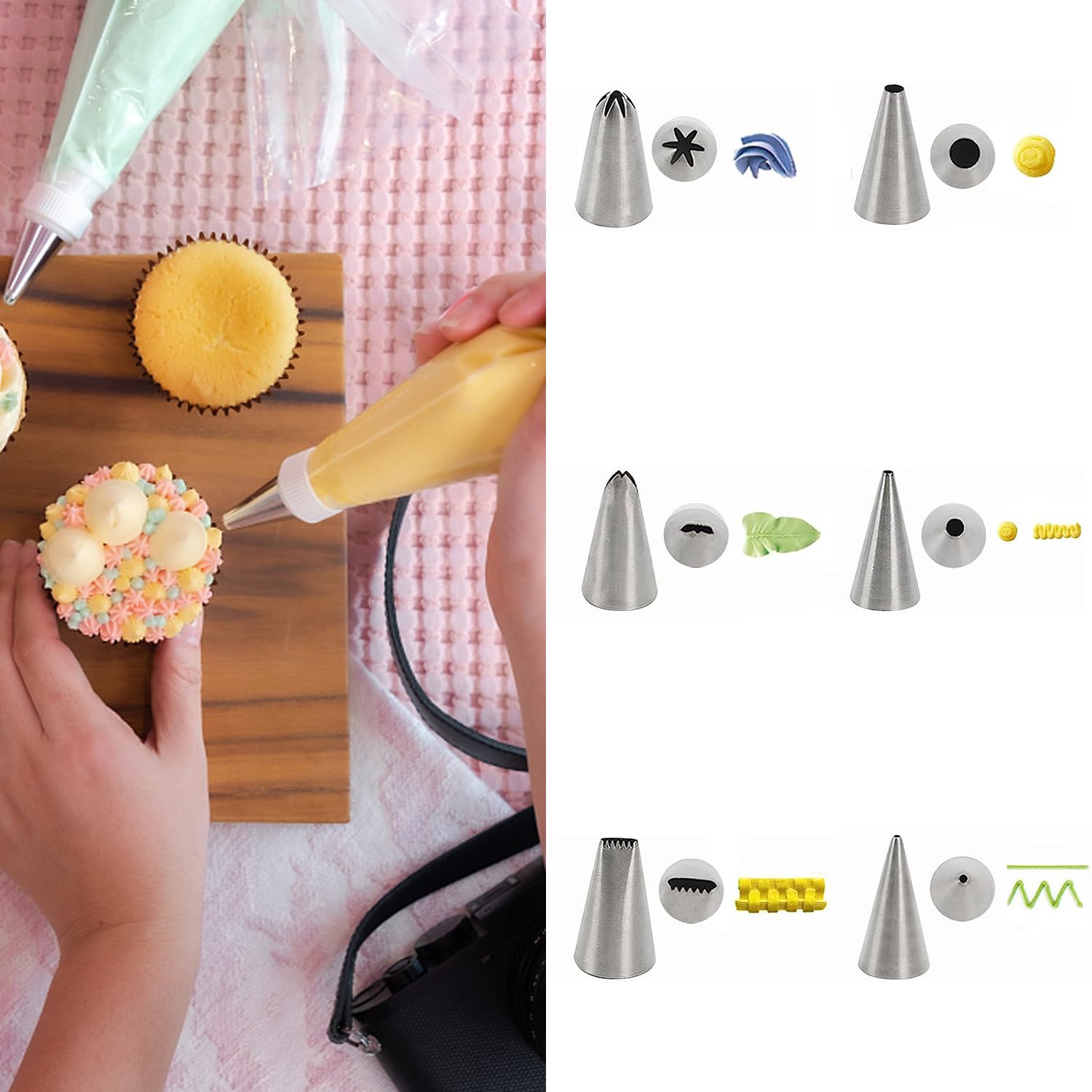 Cookie Decorating Supplies Kit 154Pcs, Sugar Cookies Turntable Set With 6 Piping Tips And 20Pcs Piping Bags, Scribe Needle, Brus