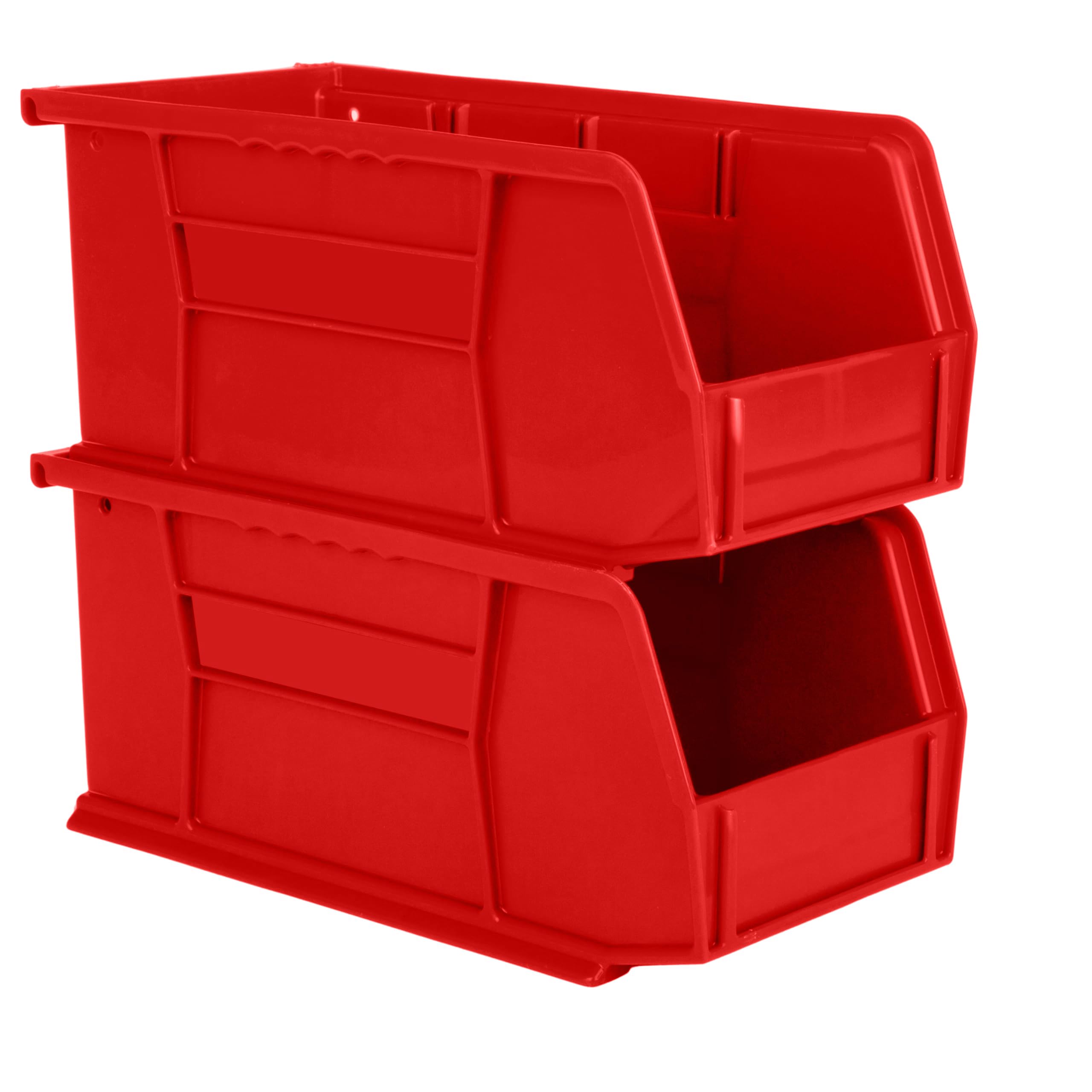 Hudson Exchange 11'' X 5-1/2'' X 5'' Plastic Stackable Storage Bin And Hanging Container (Red)