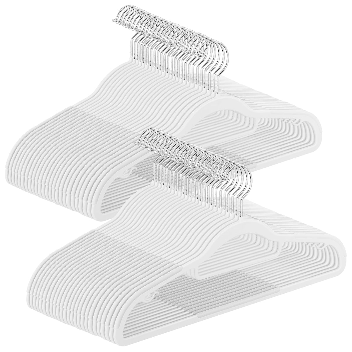 Songmics Pack Of 50 Coat Hangers, Heavy-Duty Plastic Hangers With Non-Slip Design, Space-Saving Clothes Hangers, 0.2 Inches Thic
